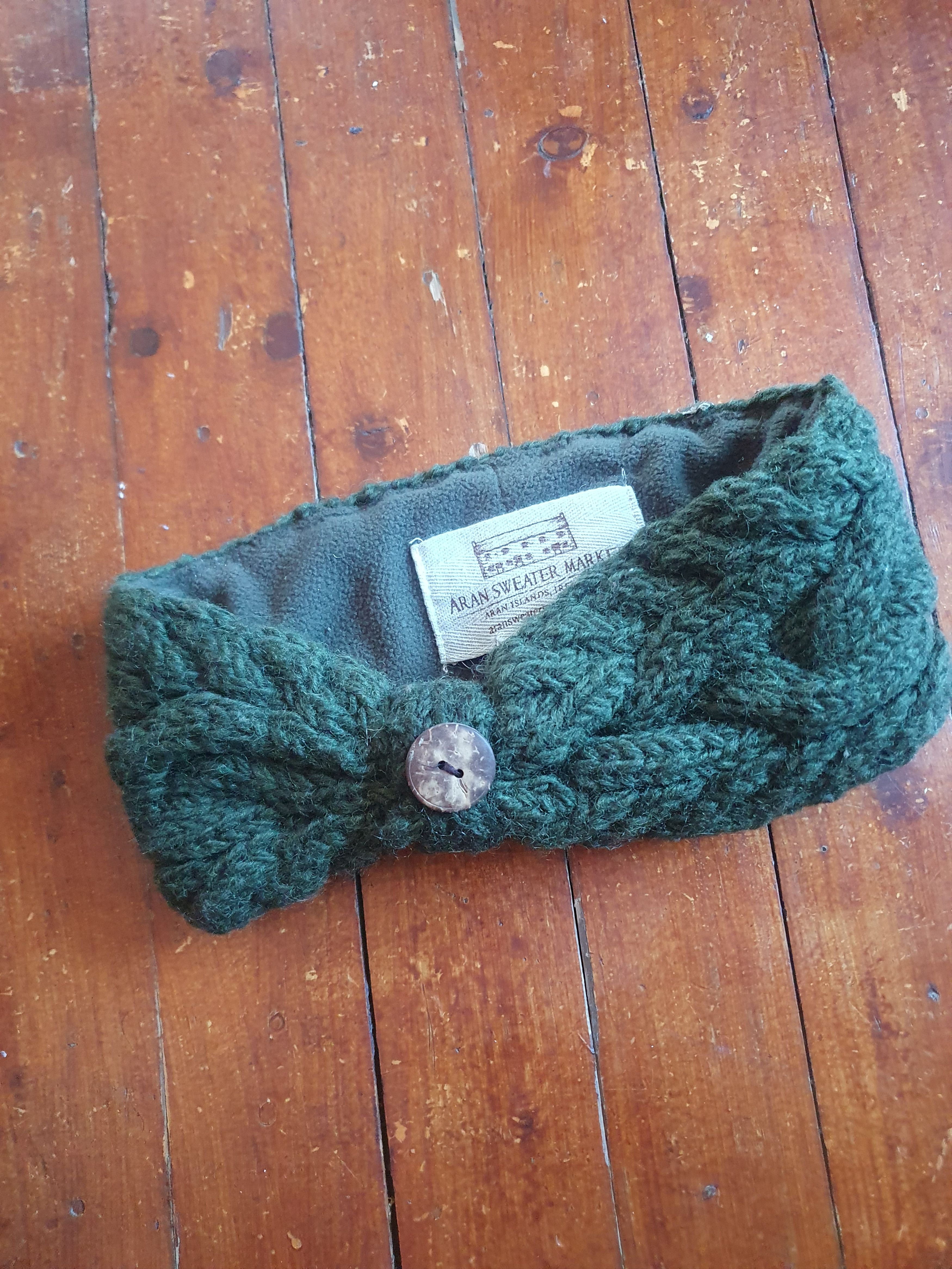 Aran Sweater Market Aran Sweater Market Fleece Lined Cable Headband with Button Size ONE SIZE - 2 Thumbnail