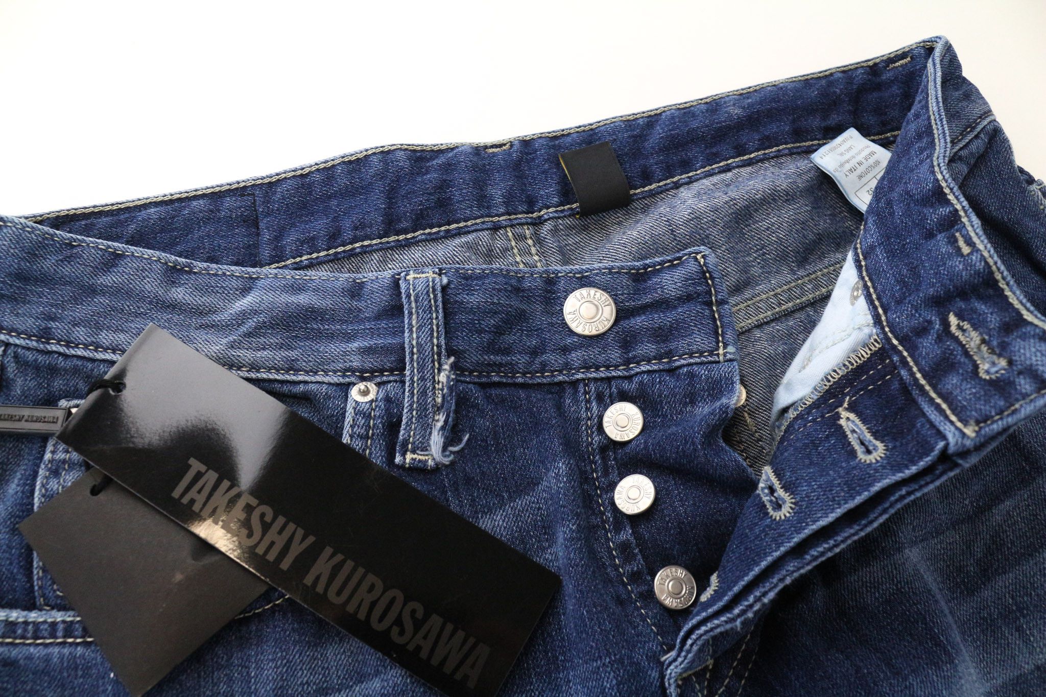 Takeshy Kurosawa W32 Blue Cotton Regular Fit Washed Jeans 75846 Size US 32 / EU 48 - 3 Thumbnail