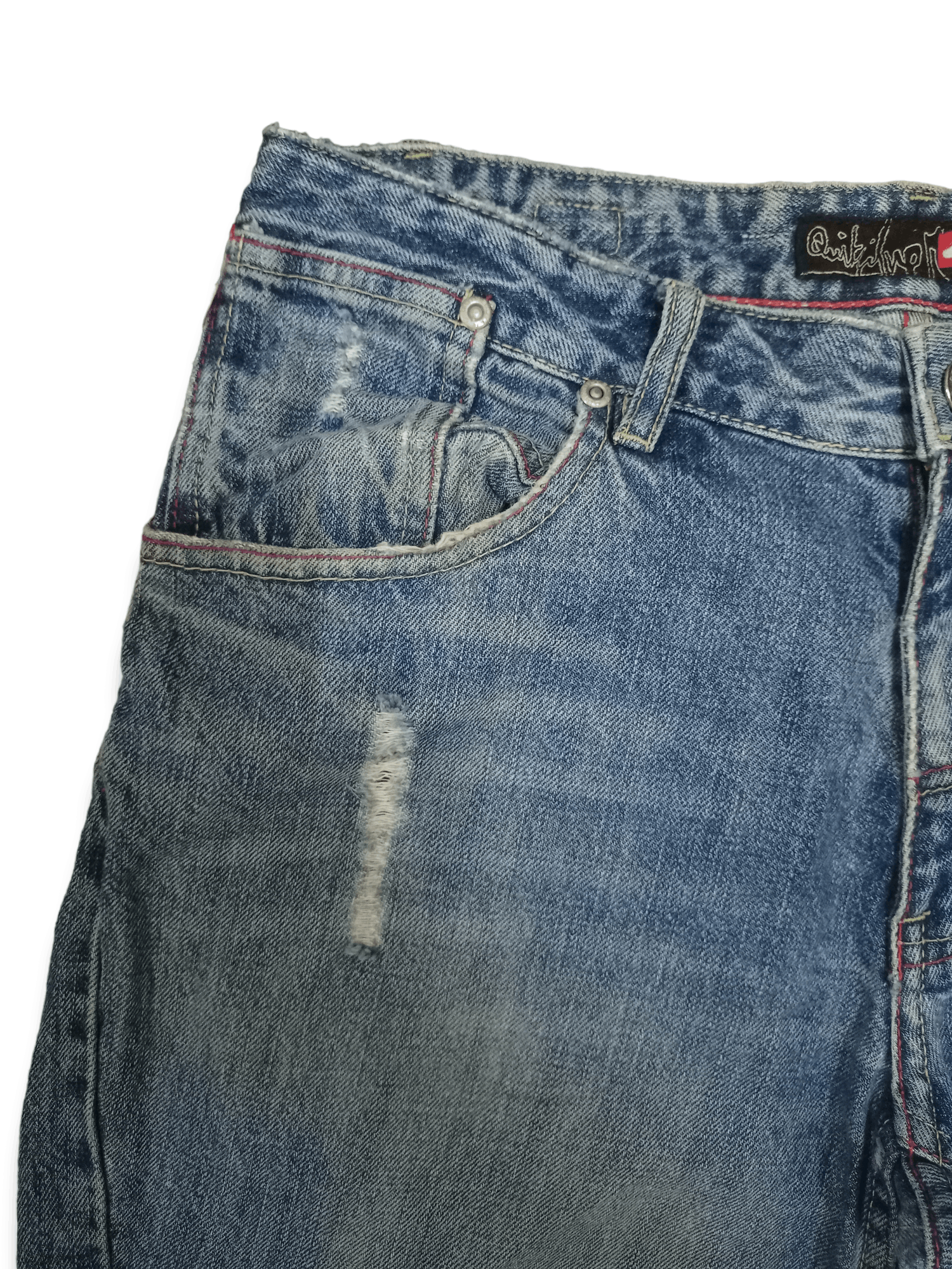 Quiksilver Vintage 90s Quiksilver Blue Wash Distressed Baggy Jeans Size US 30 / EU 46 - 5 Thumbnail