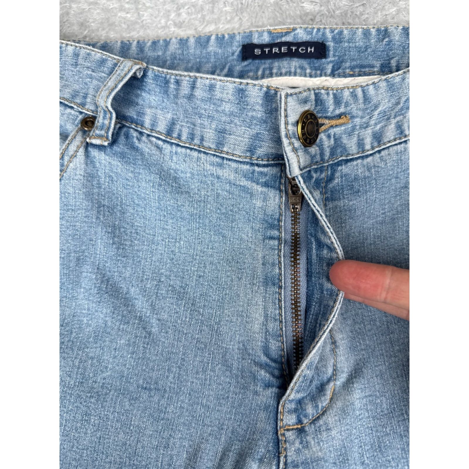 Vintage Crazy Horse Jeans Womens Blue Denim Straight Leg Mid Rise 12 Regular 32in 25in 5-Pocket Embroidered Rhinestone Cotton Blend Vintage No N/A Size 34" / US 12 / IT 48 - 5 Thumbnail