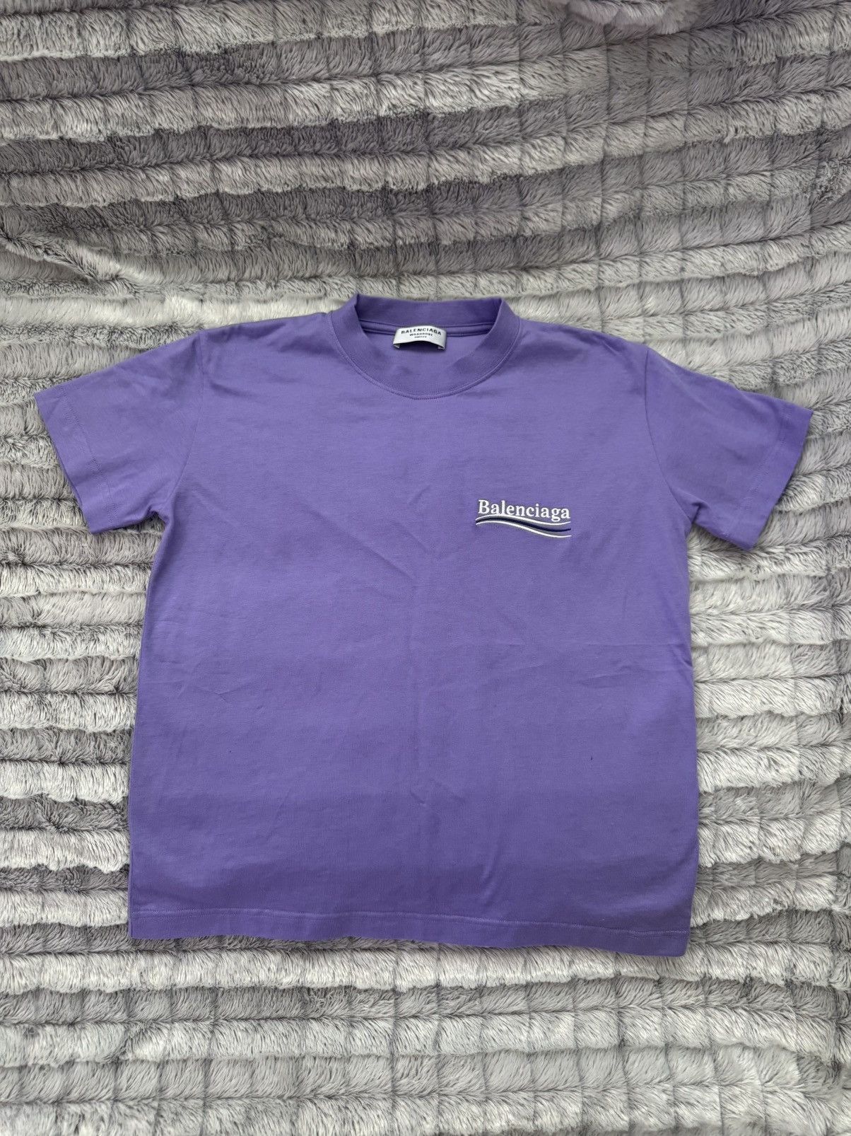Balenciaga Purple Balenciaga Political Campaign Logo Print T-Shirt Size XL / US 12-14 / IT 48-50 - 1 Thumbnail