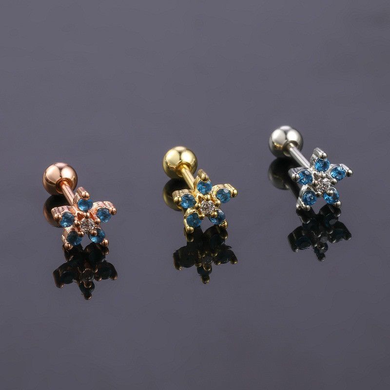 Diamond Earrings x Jewelry Star Dark Earrings One Pairs Chrome Jewelry in Silver, Men's