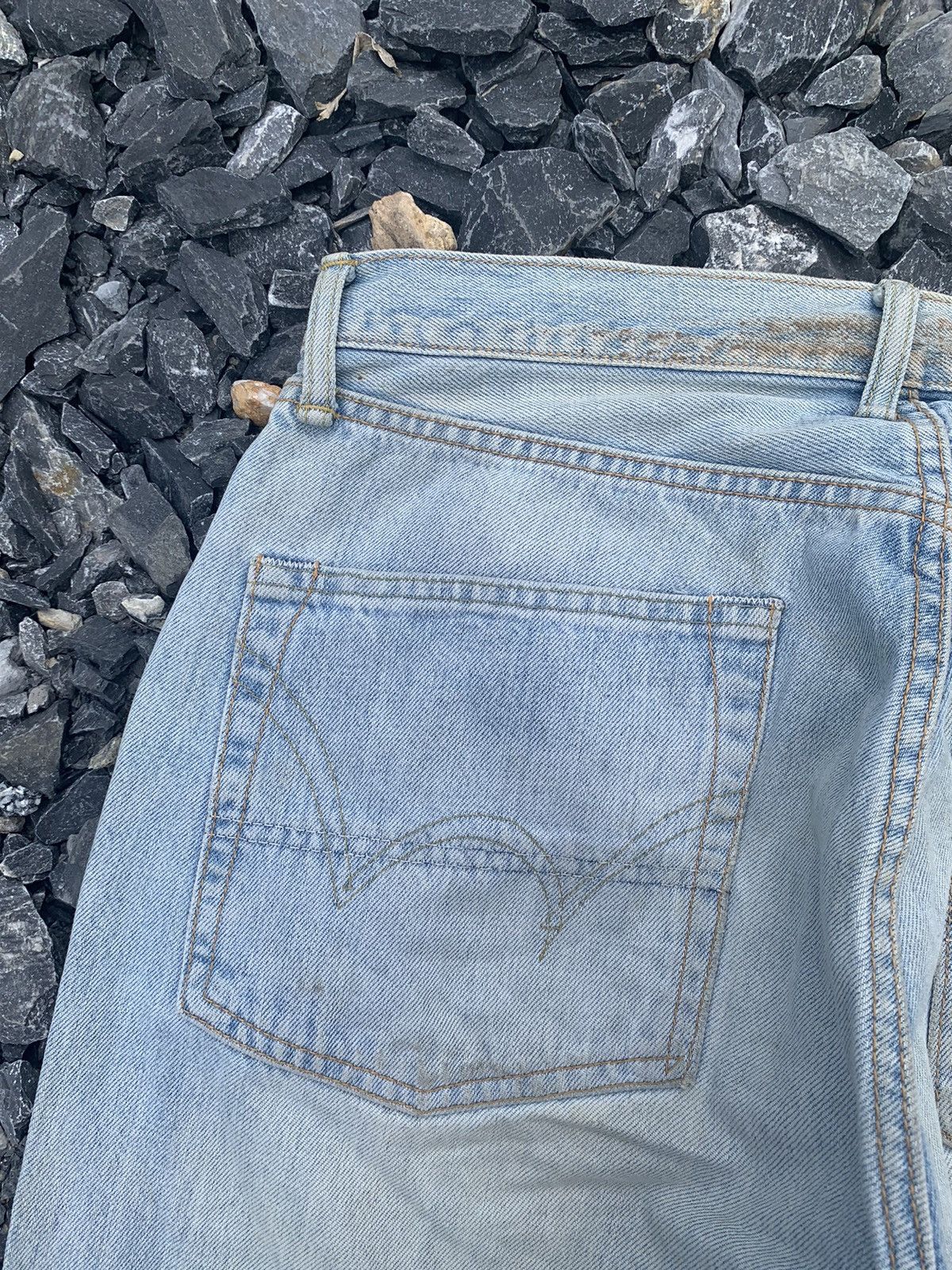 Edwin × Kapital × Vintage EDWIN 505 SELVEDGE BUTTON FLY BAGGY FADED DISTRESSED DENIM Size US 32 / EU 48 - 18 Thumbnail