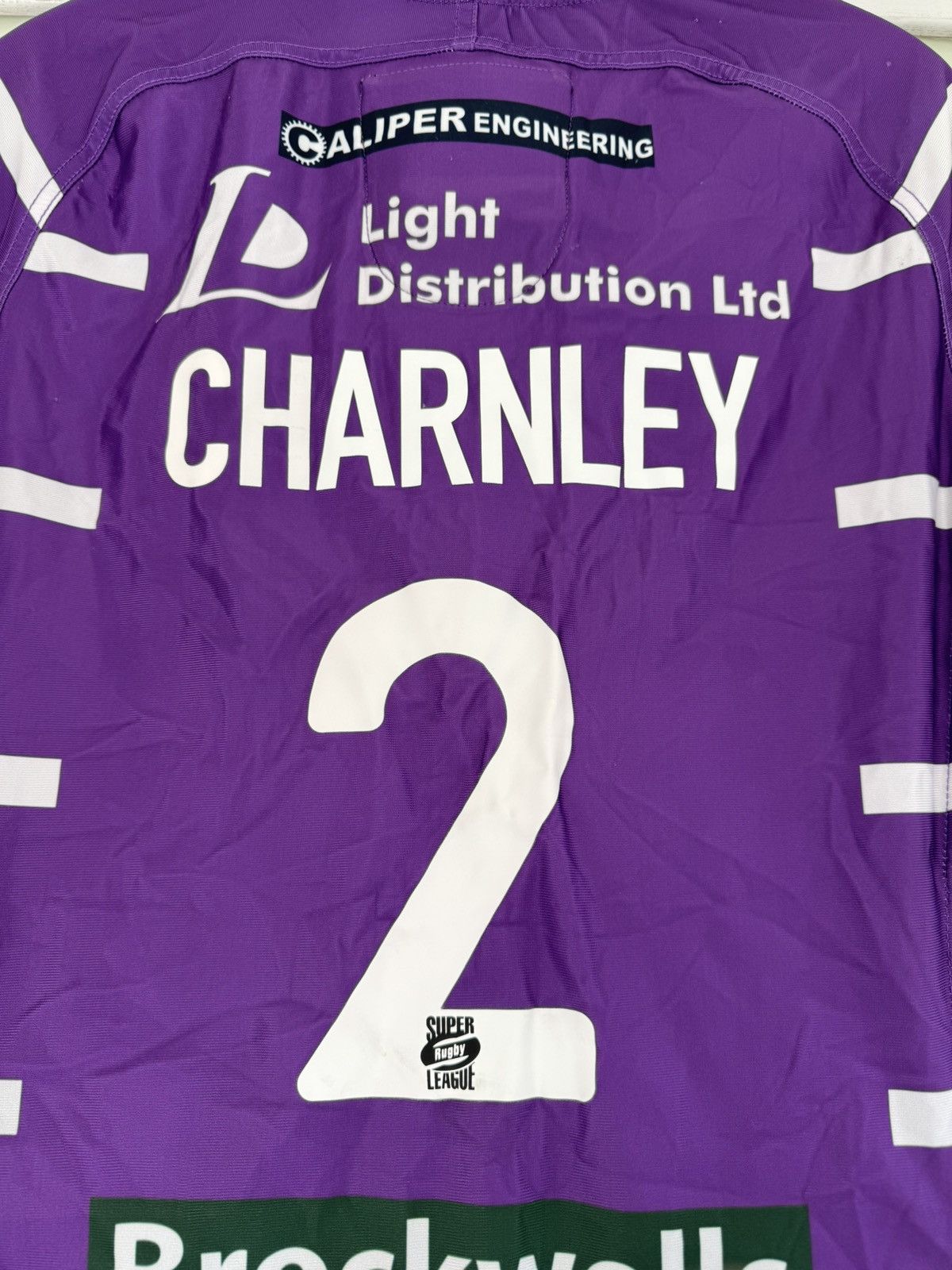 Vintage Josh Charnley #2 Wigan Warriors Match Worn 2014 Away Jersey Size US L / EU 52-54 / 3 - 15 Thumbnail