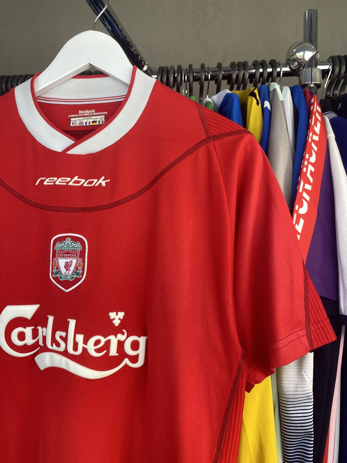 Reebok 2002/04 REEBOK LIVERPOOL HOME SOCCER FOOTBALL JERSEY SHIRT Size US M / EU 48-50 / 2 - 4 Thumbnail