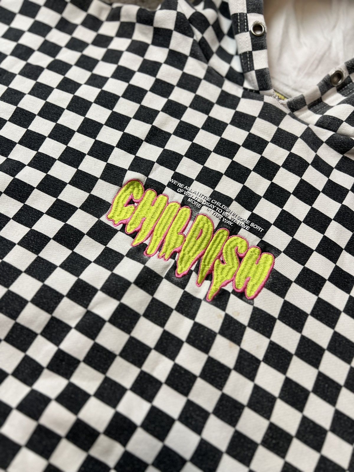 Vintage Childish Checkered Vintage Skate Hoodie Y2K Size US XL / EU 56 / 4 - 3 Thumbnail