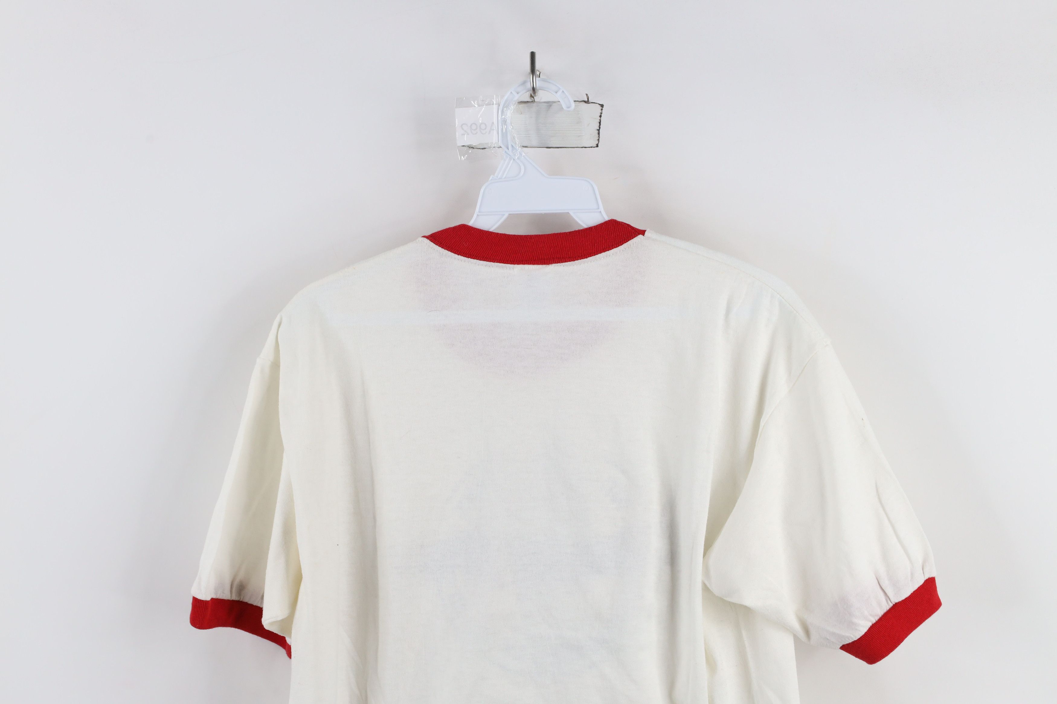 Vintage Vintage 90s Cambridge Fly In Ringer T-Shirt White USA Size US XL / EU 56 / 4 - 13 Thumbnail