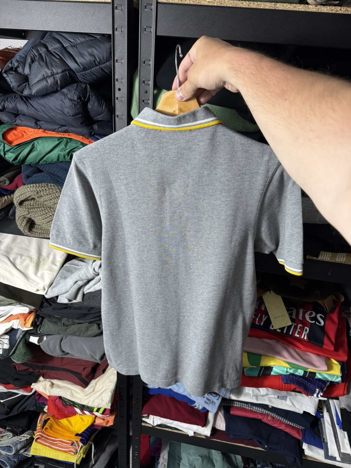 Fred Perry Fred Perry Twin Tipped Polo Shirt Grey Yellow Slim Fit Size US S / EU 44-46 / 1 - 10 Thumbnail