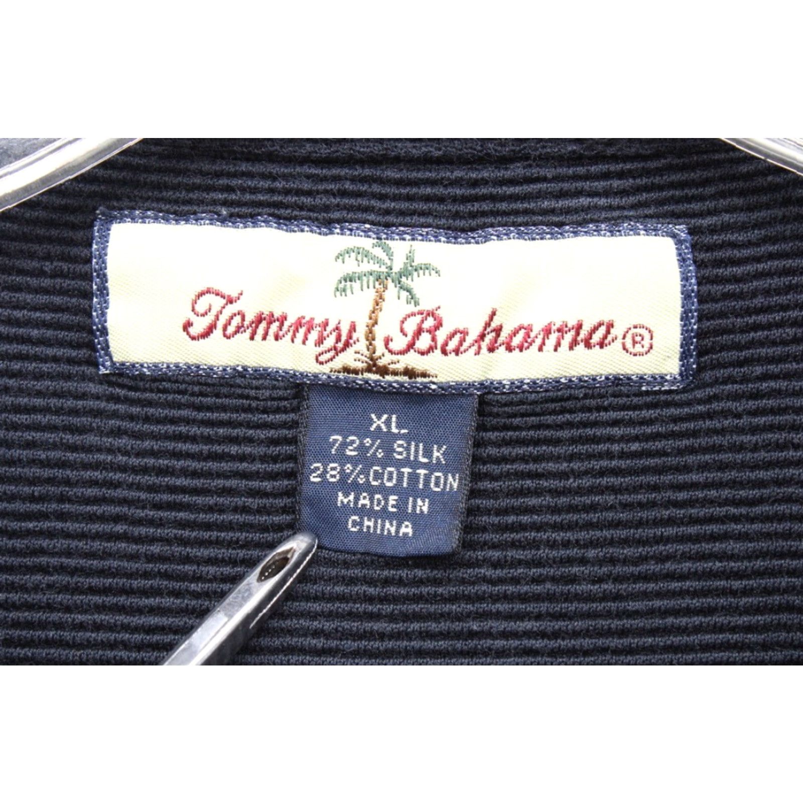 Tommy Bahama Tommy Bahama Polo Shirt Men's XL Black Ribbed Texture Vacation Hawaii Luau Ocean Polo Shirt Mens XL Black Ribbed Texture Size US XL / EU 56 / 4 - 3 Thumbnail