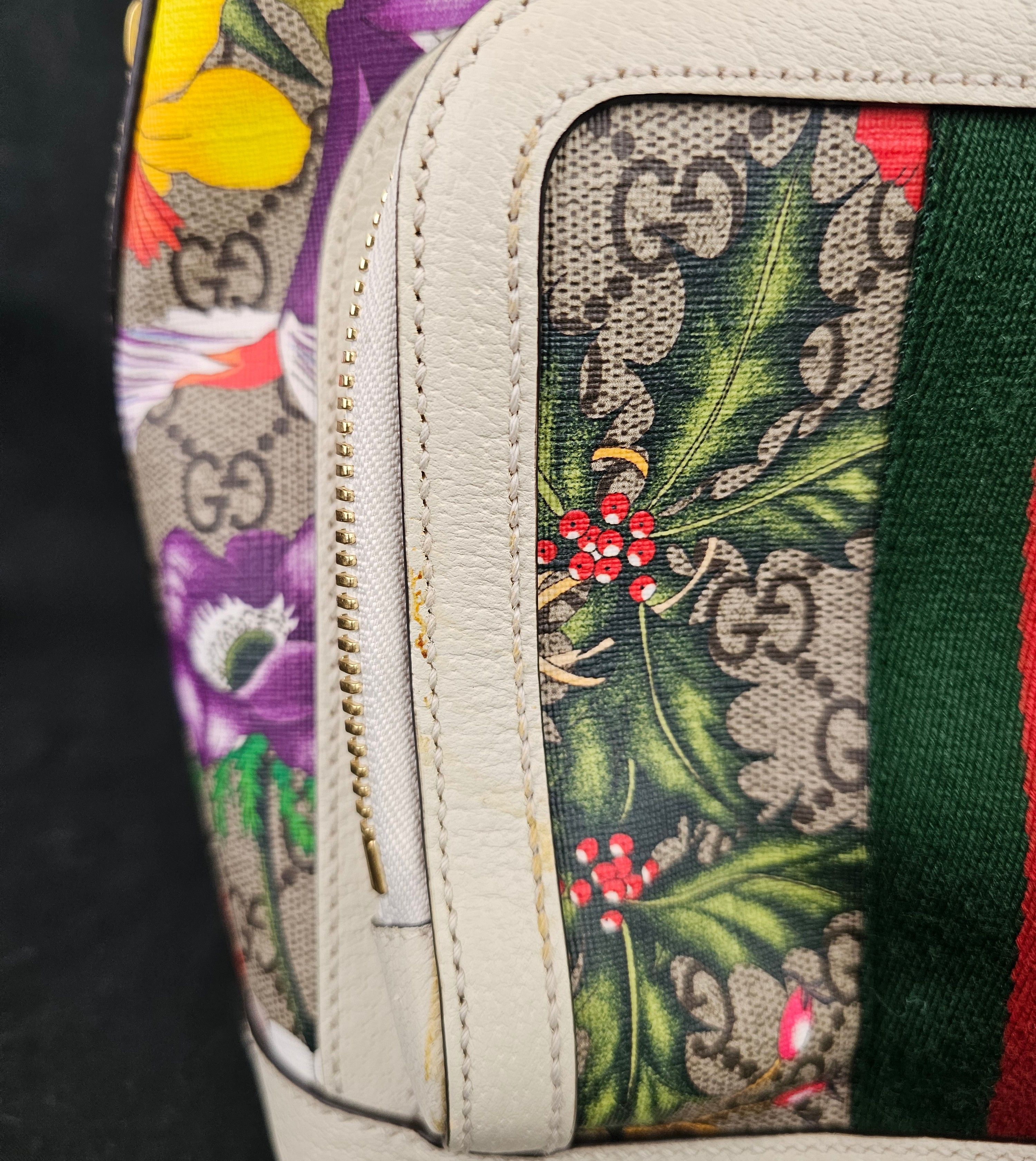 Gucci GUCCI GG Monogram Flora Web Small Ophidia Day Backpack White Size ONE SIZE - 9 Thumbnail