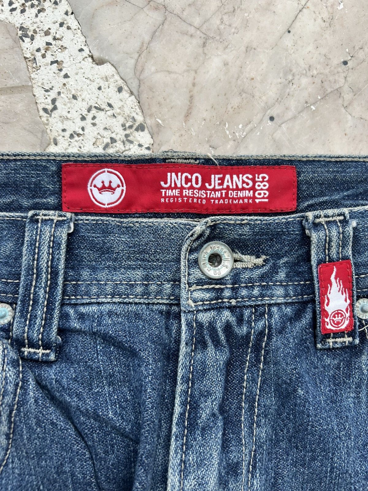 JNCO Jnco Tribal Vintage Spider Wide Leg Denim Blue Size US 30 / EU 46 - 11 Thumbnail