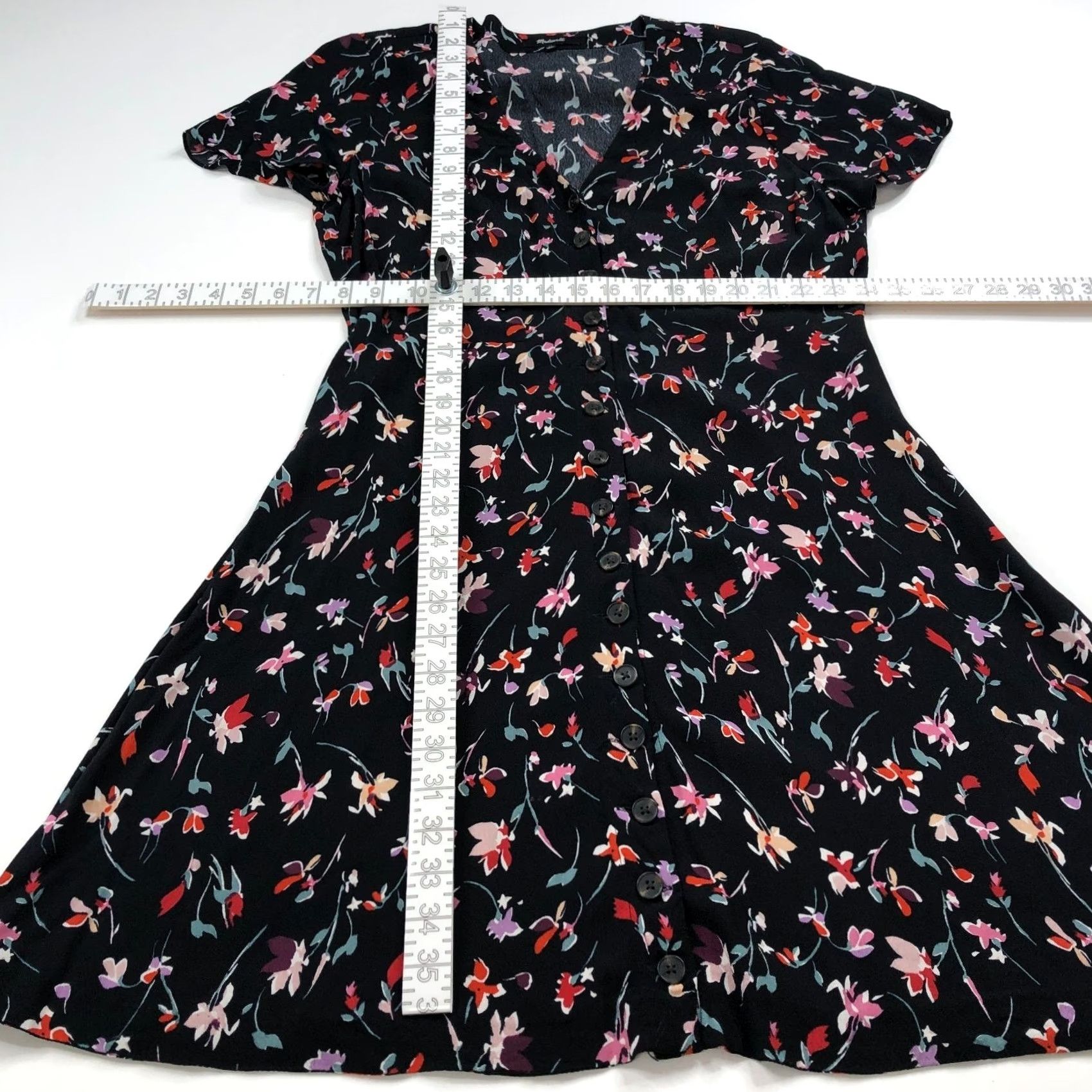 Madewell Madewell 10 A-Line Button Front Mini Dress Women's AL275 Black Size L / US 10 / IT 46 - 6 Thumbnail
