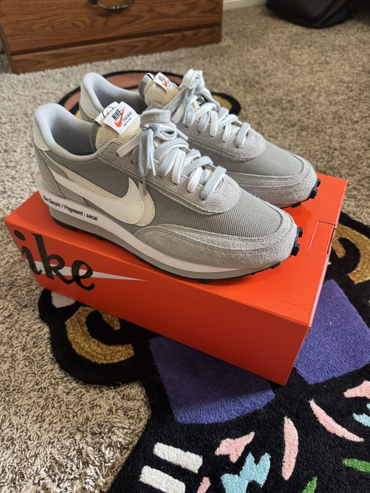 Fragment Design × Nike × Sacai LDWaffle Fragment Grey | Grailed