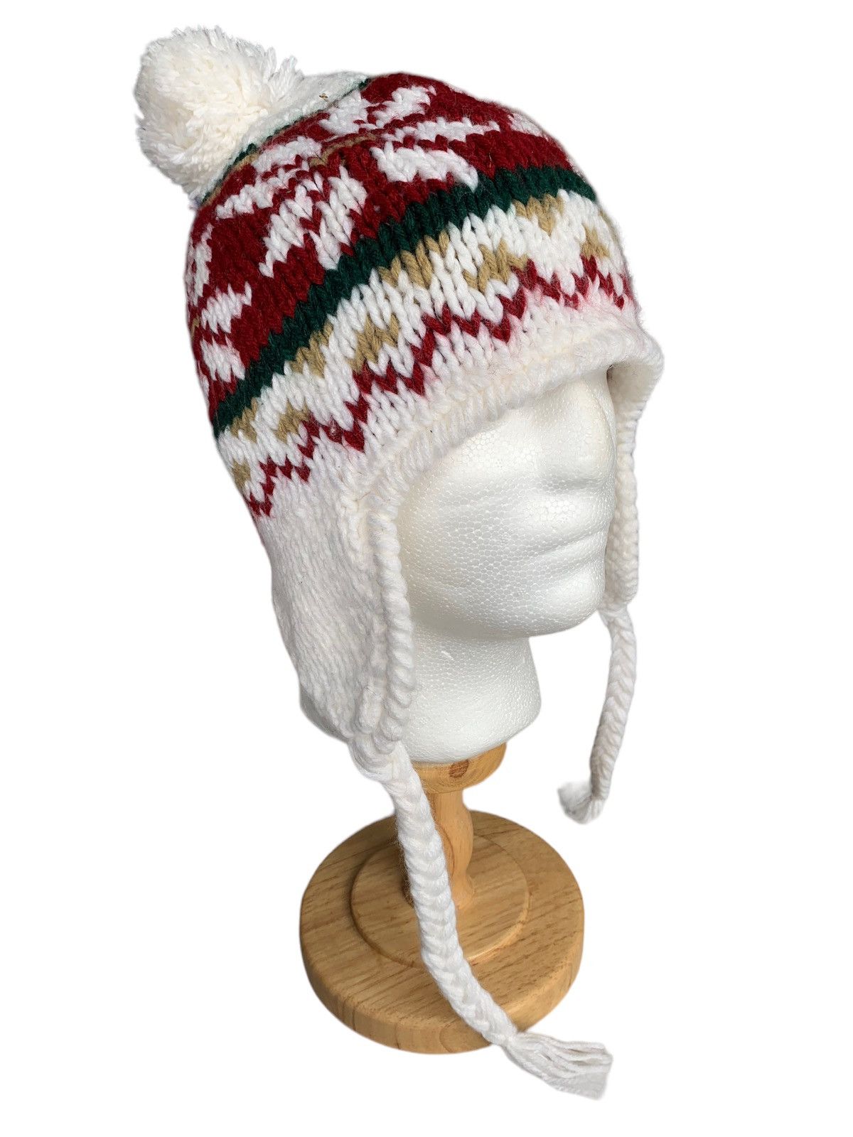 Japanese Brand Earflap Multicolour Crochet Knit Beanie Hats Size ONE SIZE - 1 Thumbnail