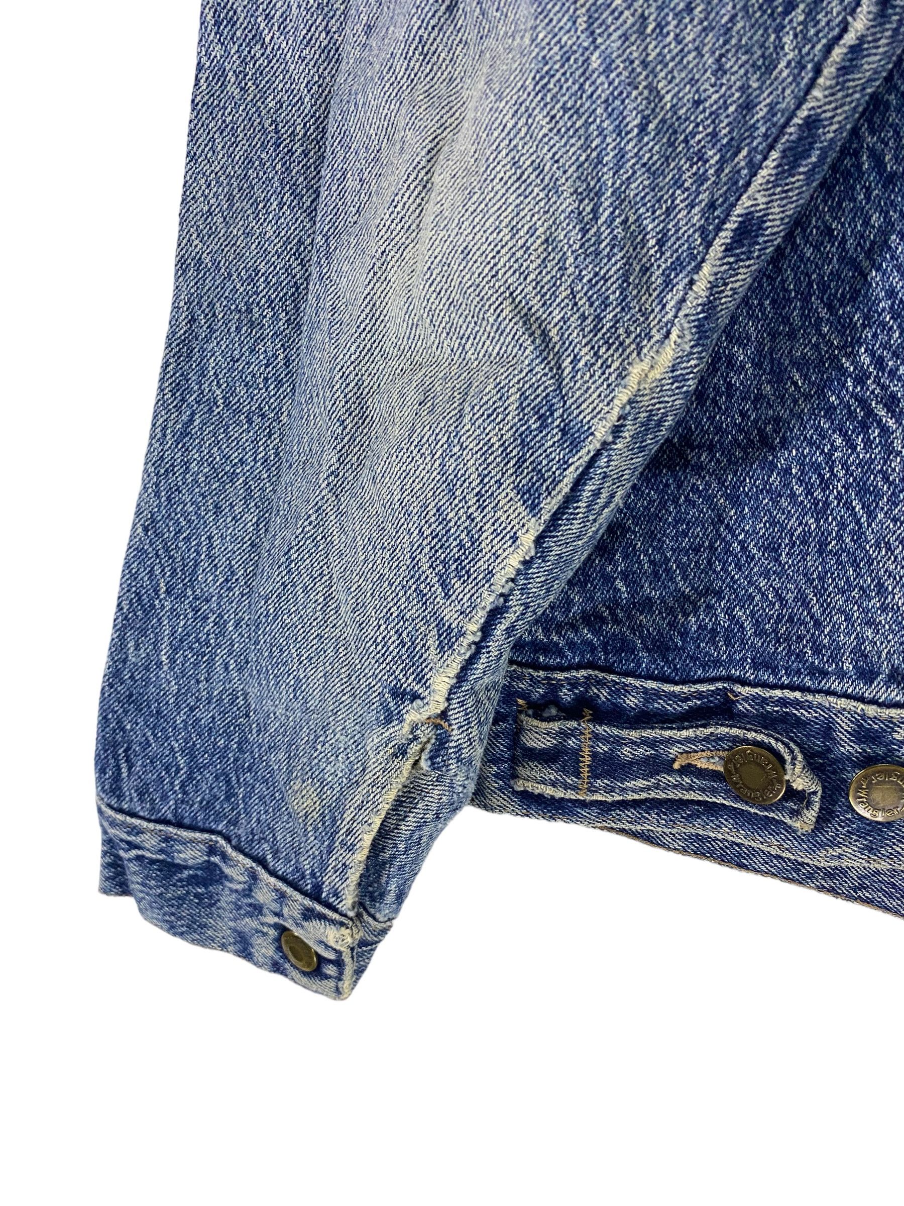 Vintage × Wrangler 90s Wrangler 15 Ozdistressed denim jacket Size US L / EU 52-54 / 3 - 7 Thumbnail