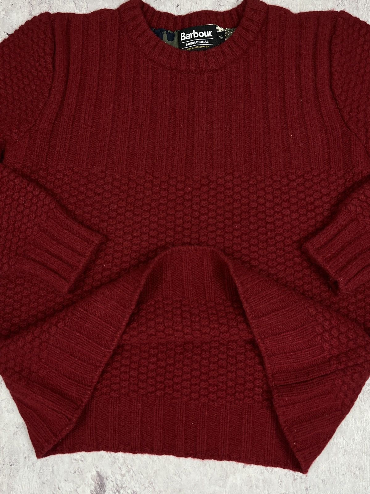 Barbour Vintage Woman’s Barbour International Wool Red Sweater Size S / US 4 / IT 40 - 4 Thumbnail