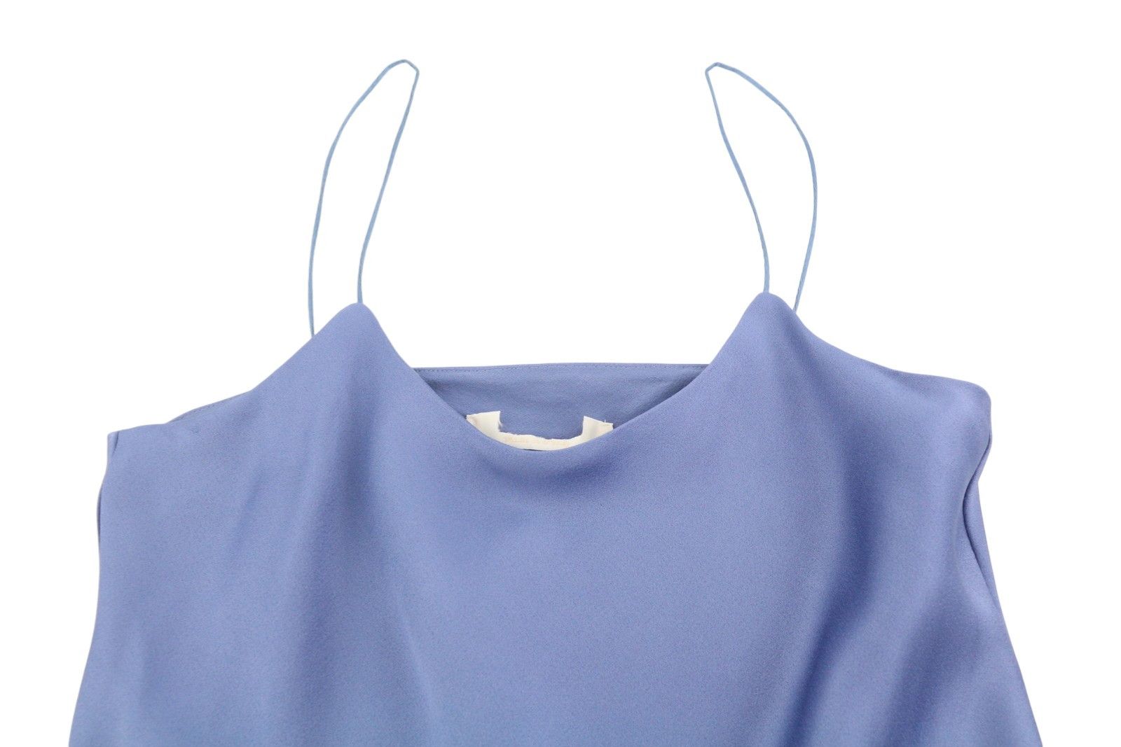 Max Mara EU38 Blue Spaghetti Strap Shiny Blouse 88801 Size M / US 6-8 / IT 42-44 - 6 Thumbnail