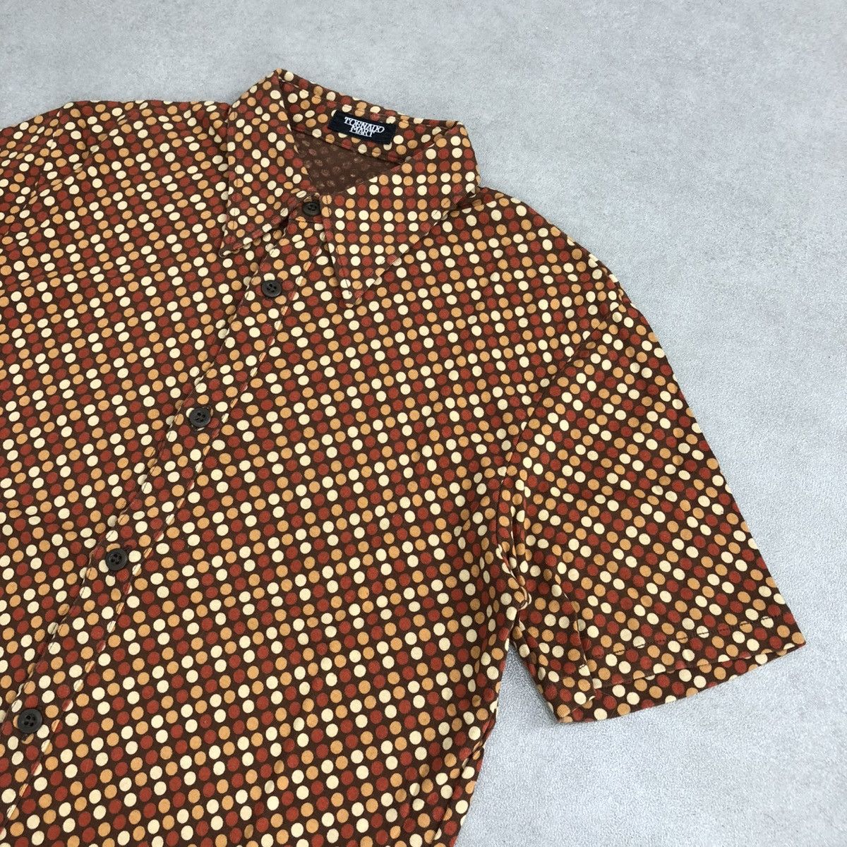 Japanese Brand × Tornado Mart 2000s Tornado Mart Japan Polkadot Motif Button Up Shirt Size US M / EU 48-50 / 2 - 4 Thumbnail