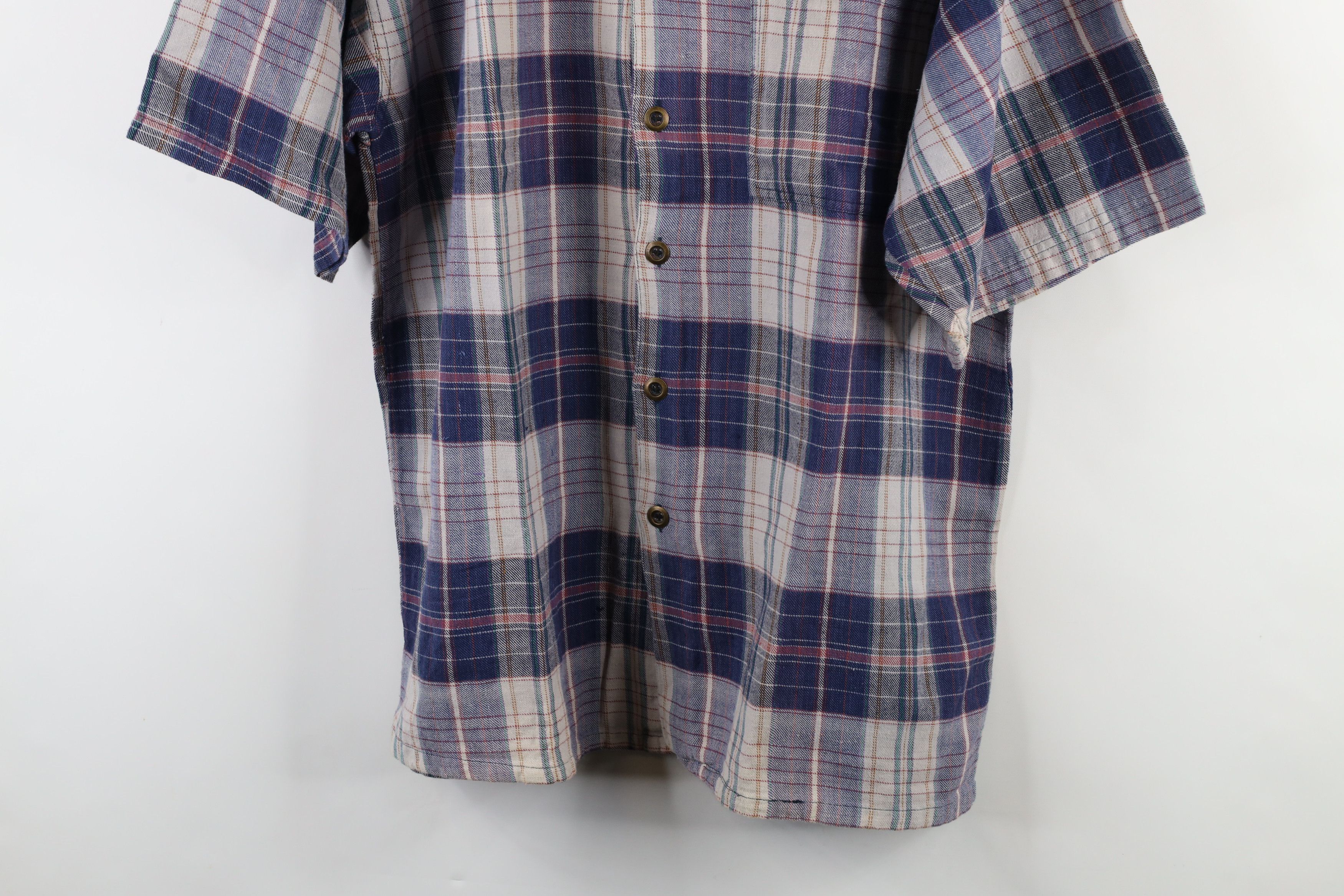 Vintage Vintage 90s Streetwear Collar Flannel Button Shirt Plaid Size US XL / EU 56 / 4 - 3 Thumbnail