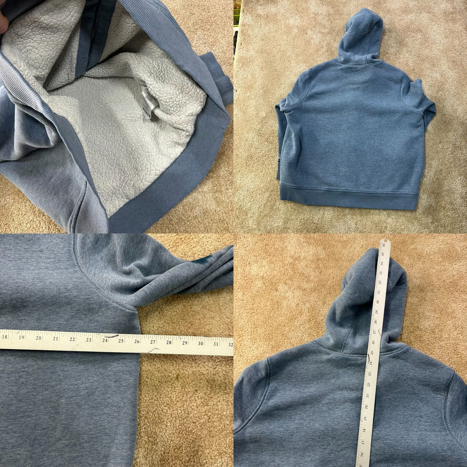 Carhartt VINTAGE Carhartt Hoodie Womens 2XL Hooded Sweatshirt Blue Workwear distressed Size XXL / US 16-18 / IT 52-54 - 8 Thumbnail