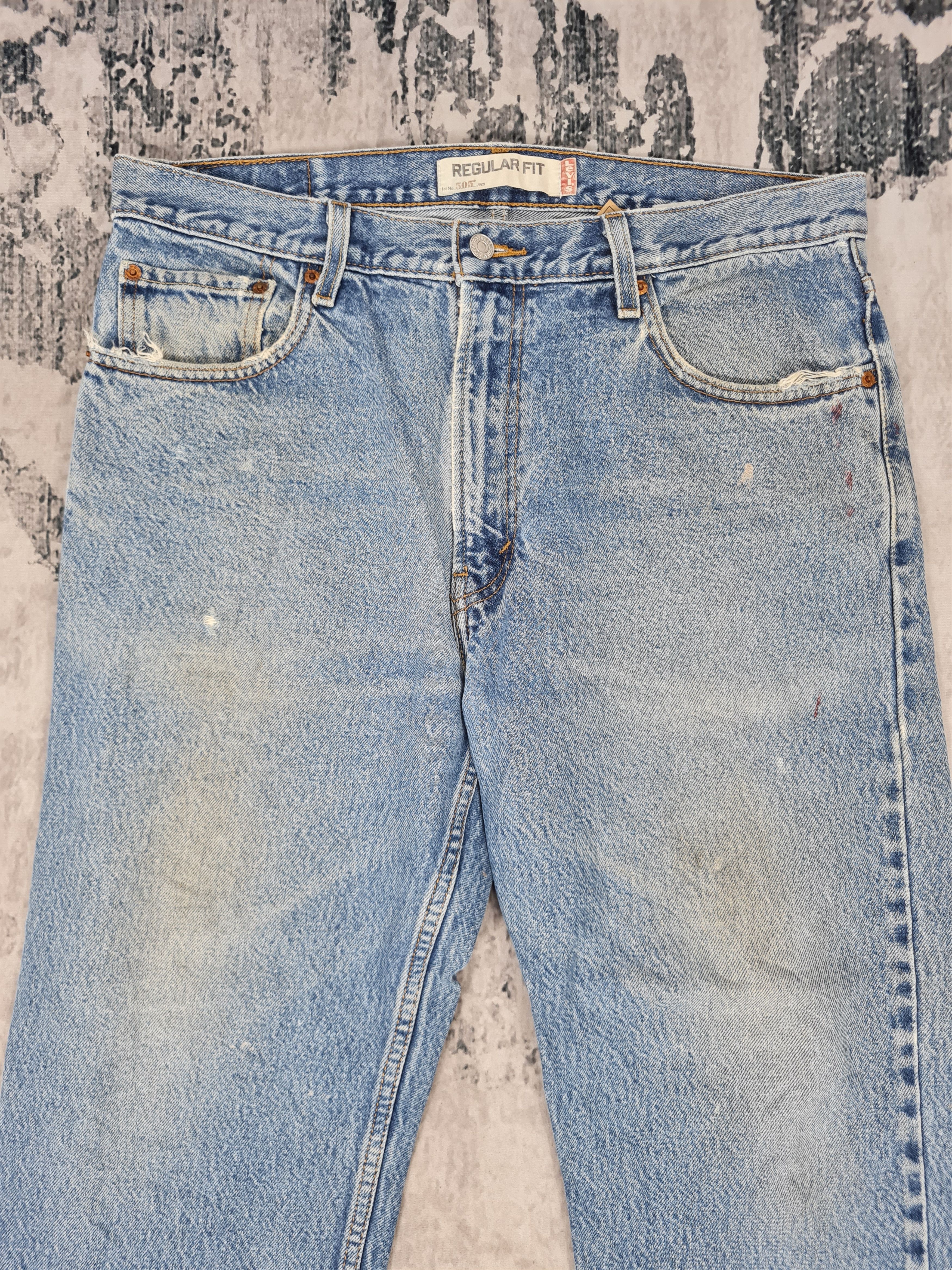 Levi's Vtg LEVIS 505 Single R Faded Cropped Jeans L0351 Size 36X28 Size US 36 / EU 52 - 4 Thumbnail