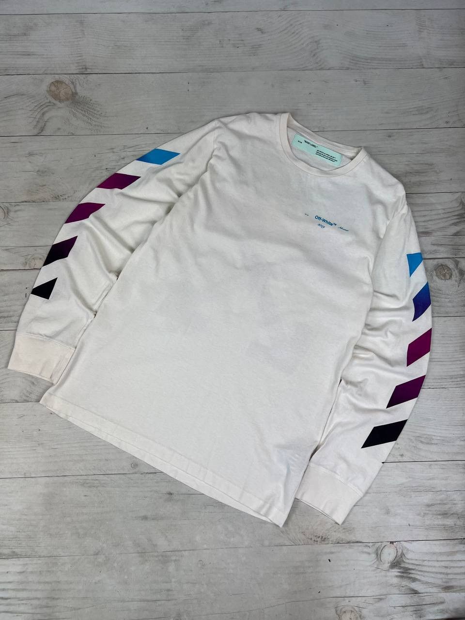 Off-White Off-White Diagonal Gradient Long Sleeve Tee Size US M / EU 48-50 / 2 - 2 Thumbnail