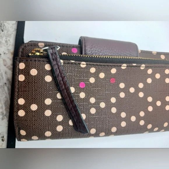 Fossil Fossil No. 1954 Brown Pebbled Leather Wristlet Wallet Size ONE SIZE - 7 Thumbnail