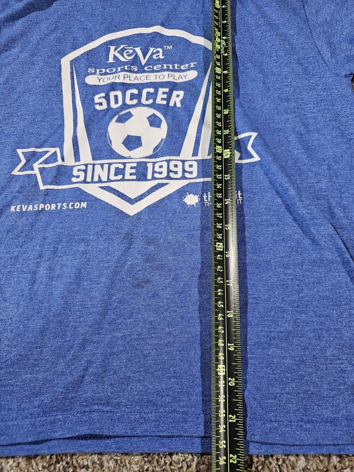 Gildan keva soccer Sports complex tshirt Blue Kids L - Stains Size US XXS / EU 40 - 4 Thumbnail