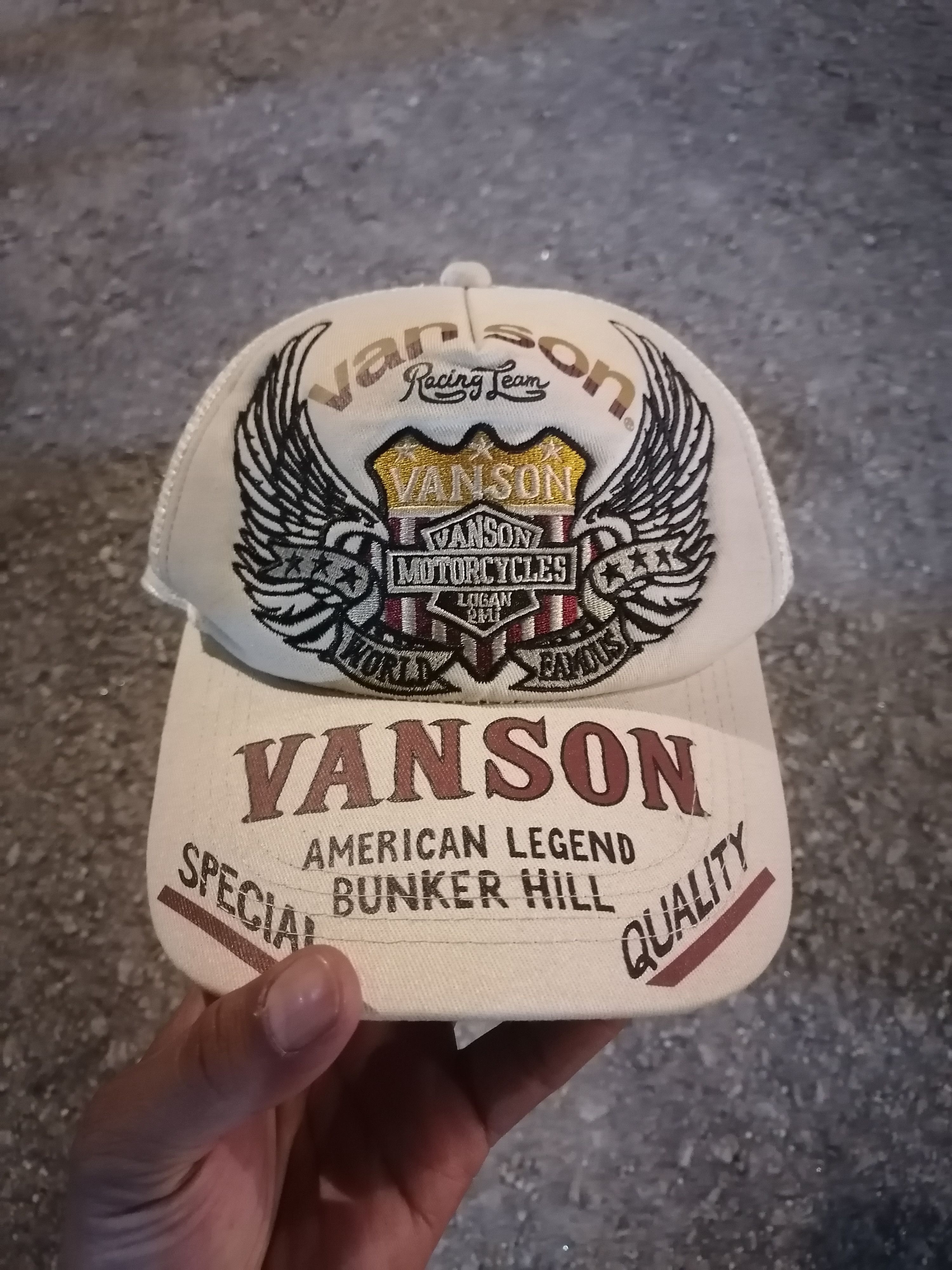 Vanson Leathers × Vintage Vanson Motorcycle Racing Team Trucker Snapback Cap Size ONE SIZE - 2 Thumbnail