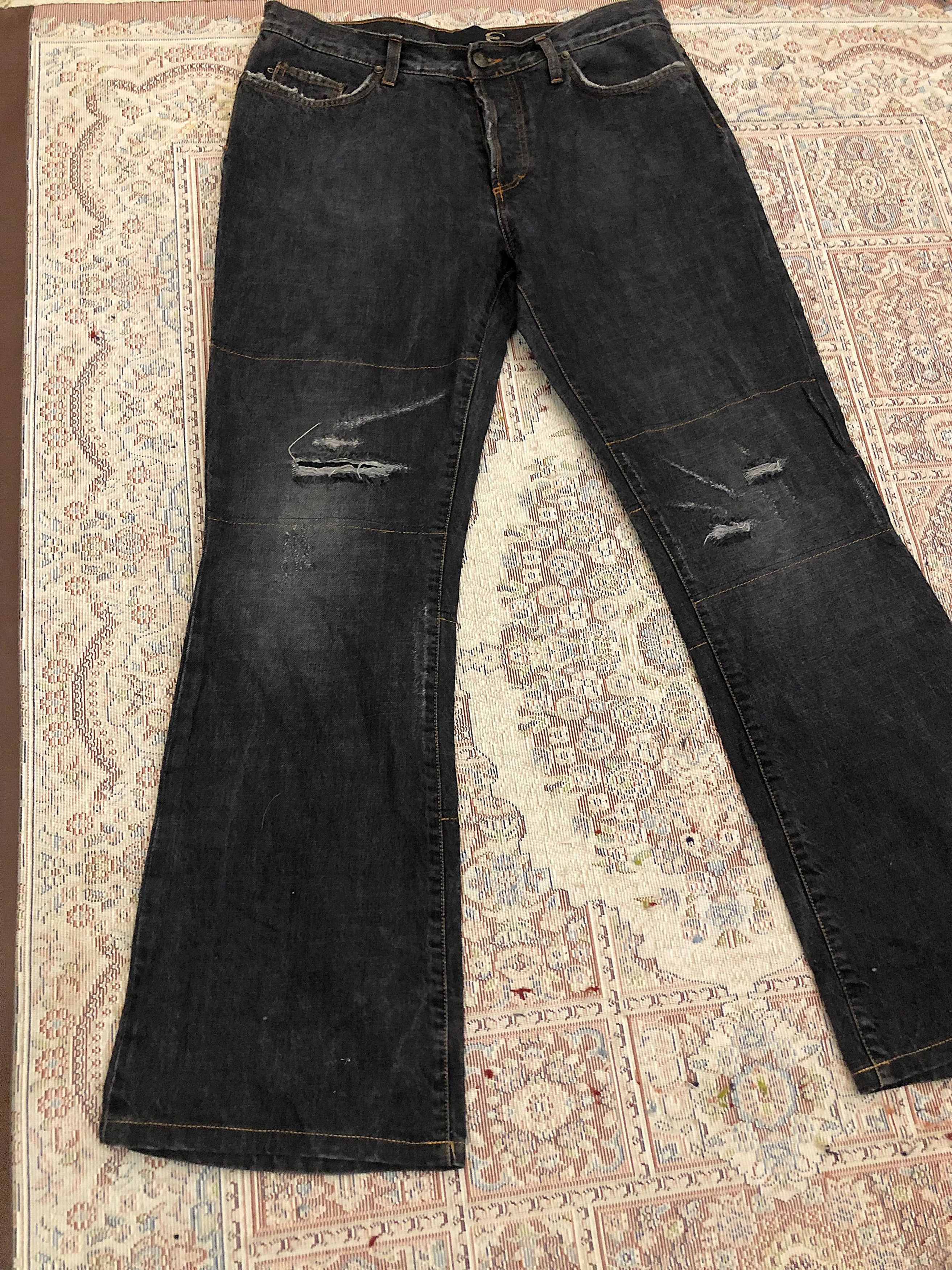 Just Cavalli Vintage Just Cavalli Jeans 36 Black Bootcut Distressed y2k Size US 36 / EU 52 - 2 Thumbnail
