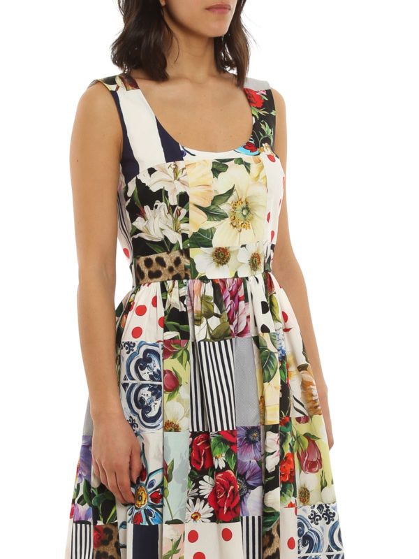 Dolce & Gabbana o1y0825 Sleeveless Midi Dress in Multicolor Size XS / US 0-2 / IT 36-38 - 4 Thumbnail