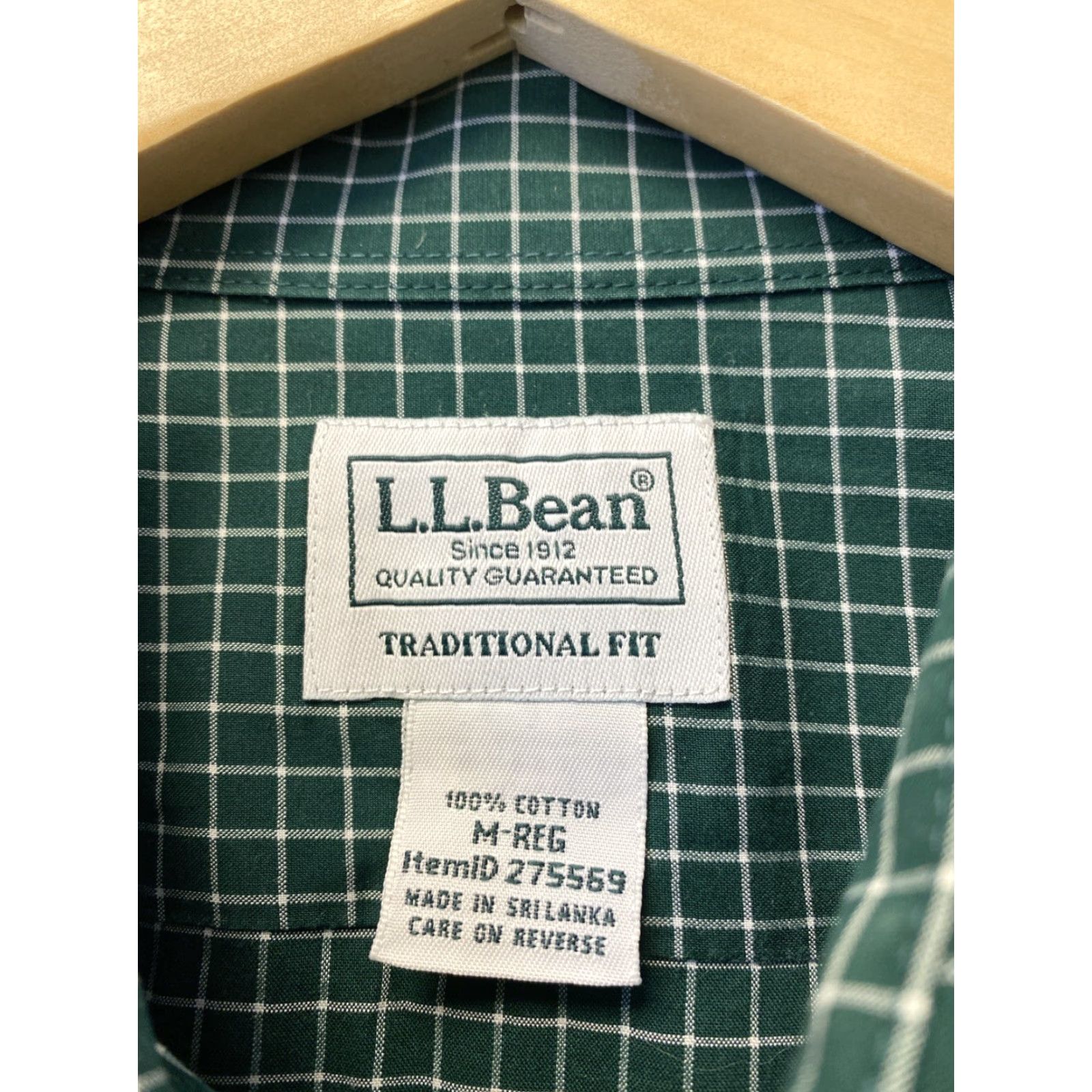 Vintage VINTAGE L.L. Bean Men's Shirt Long Sleeve Button Down Green Check Casual Business 80s 90s Size US M / EU 48-50 / 2 - 3 Thumbnail