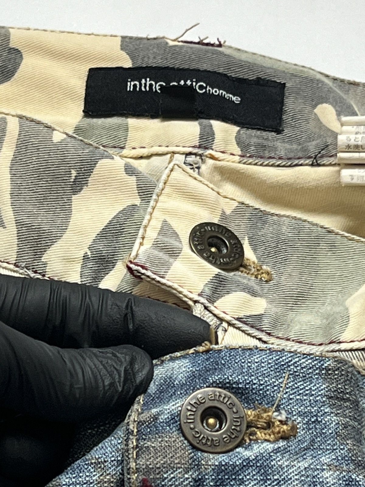 In The Attic In The Attic Double Waist Distressed Denim Size US 33 - 7 Thumbnail