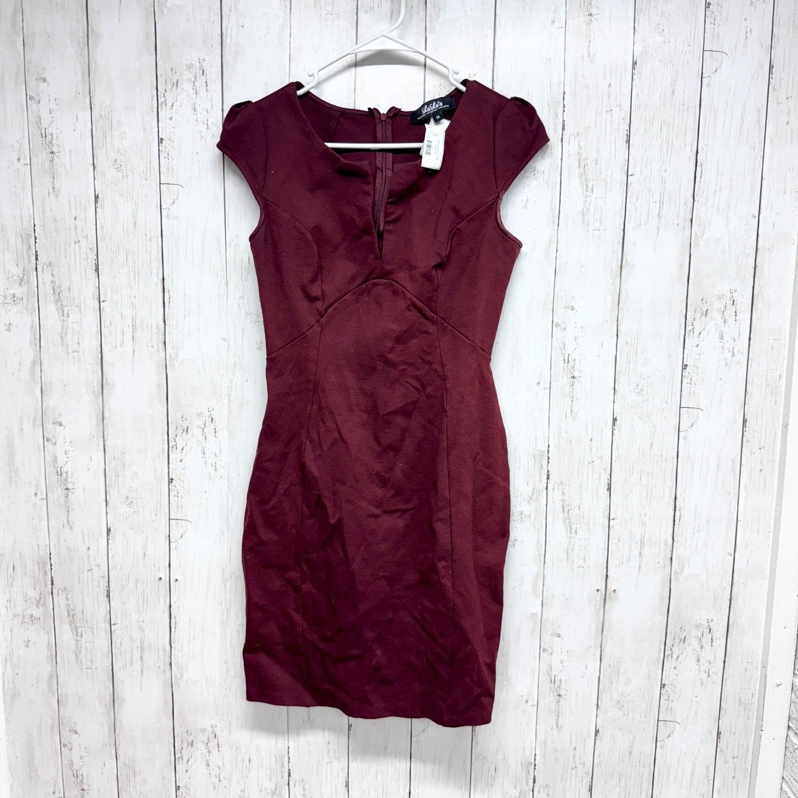 Other Lulus Dress Size Medium Short Sleeve Mini Zip Back Maroon Size M / US 6-8 / IT 42-44 - 1 Thumbnail