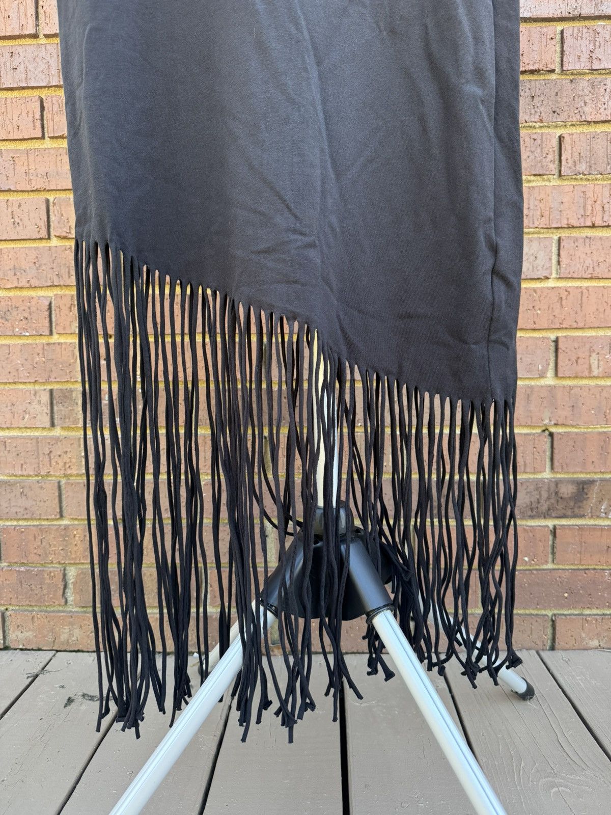 H&M H&M Solid Black Fringe Long Sleeve Dress Mock Neck Size M / US 6-8 / IT 42-44 - 3 Thumbnail