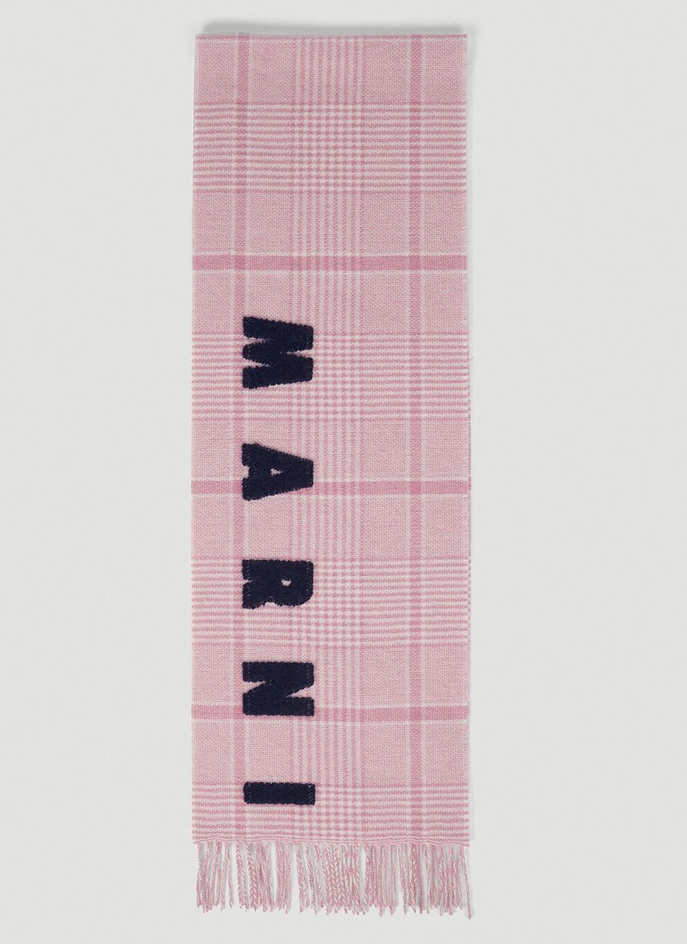 Marni o1f1d3z1125 Size: OS / Checked Wool Scarf With Logo Size ONE SIZE - 1 Thumbnail