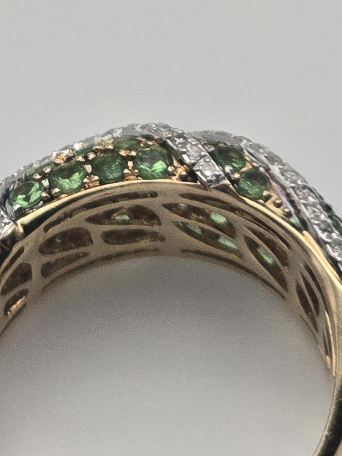 Effulgence EFFY 14K Gold Tsavorite Diamond Dome Ring 6.5 Size ONE SIZE - 4 Thumbnail