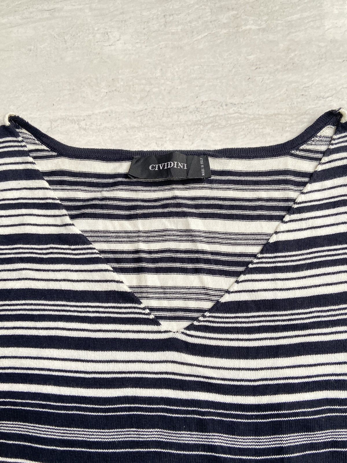 Designer CIVIDINI Striped Sleeveless T-shirt Size US XS / EU 42 / 0 - 5 Thumbnail