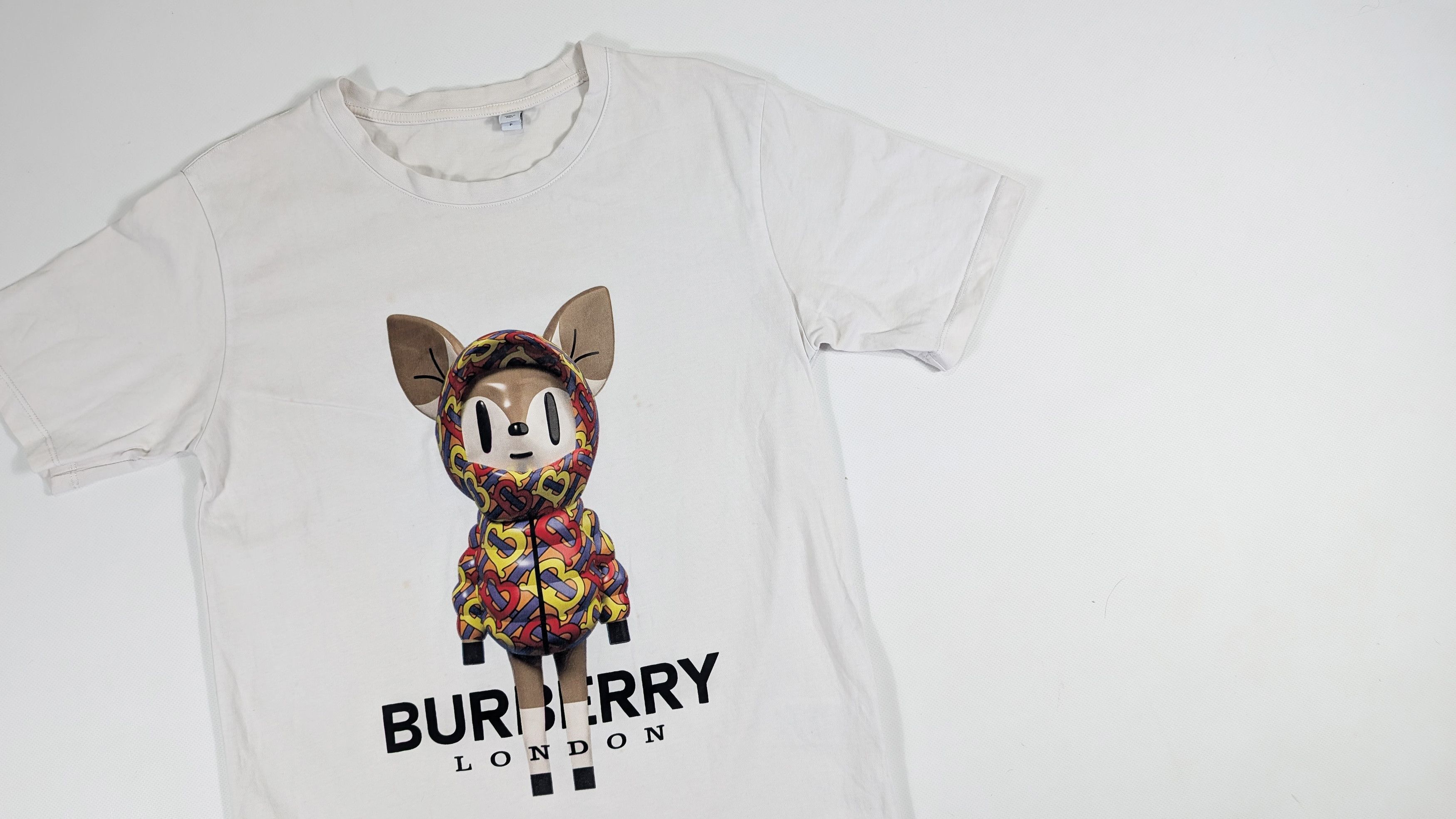 Burberry Burberry Deer Print White Cotton T-Shirt Size S Size US S / EU 44-46 / 1 - 2 Thumbnail