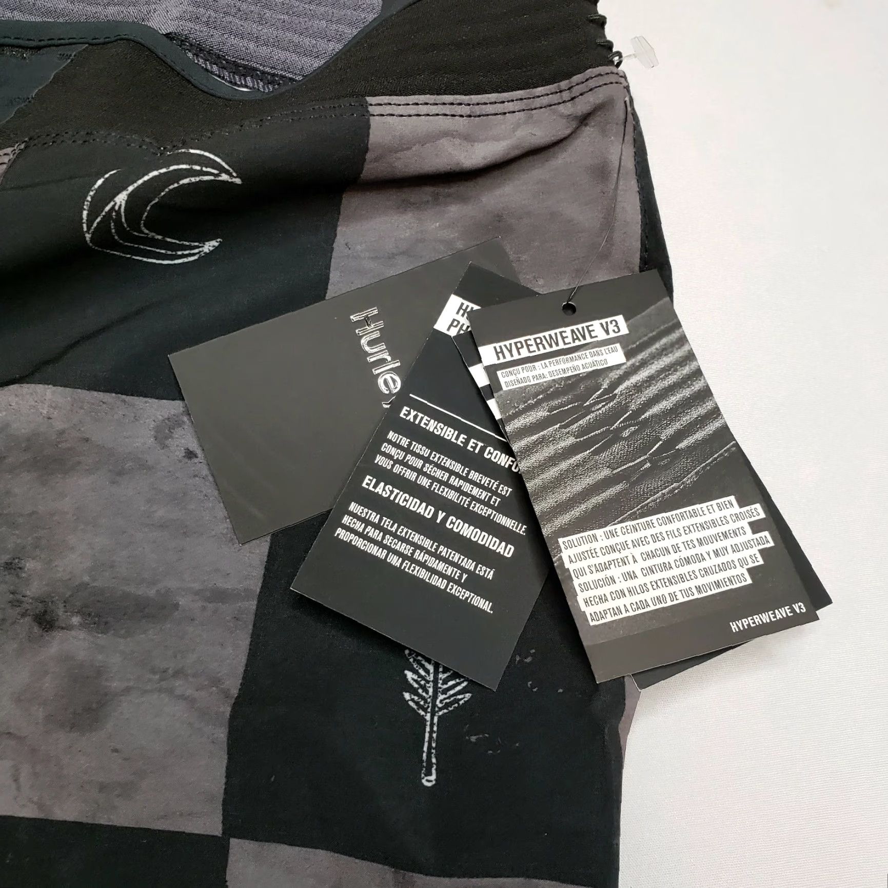 Hurley Hurley Phantom 18" Hyperweave Surfcheck Board Shorts Trunks Mens 36 Black Grey Size US 36 / EU 52 - 5 Thumbnail