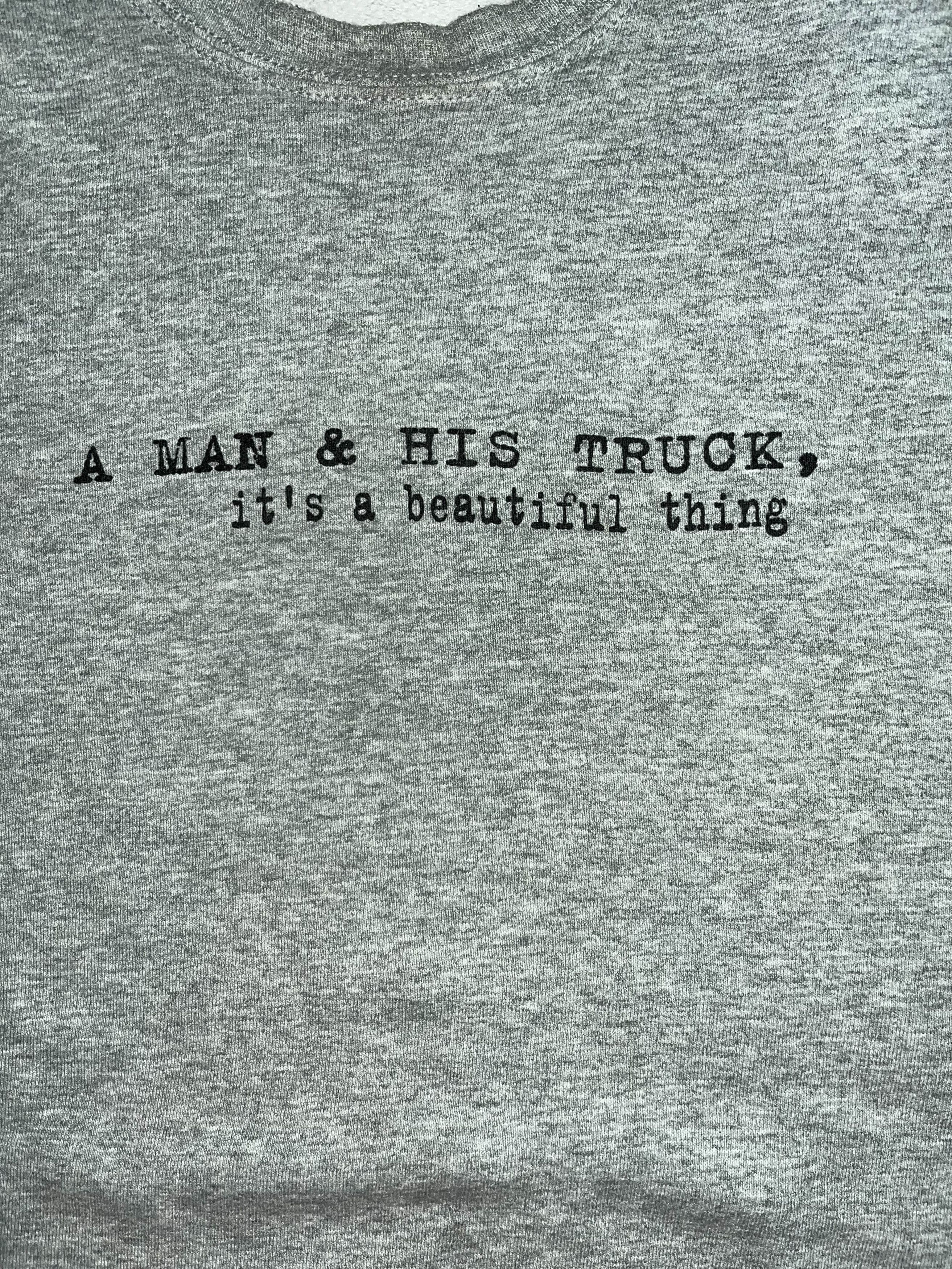 Fruit Of The Loom × Vintage 90s / Y2K A Man & His Truck, it's a beautiful thing Sweater Size US L / EU 52-54 / 3 - 3 Thumbnail