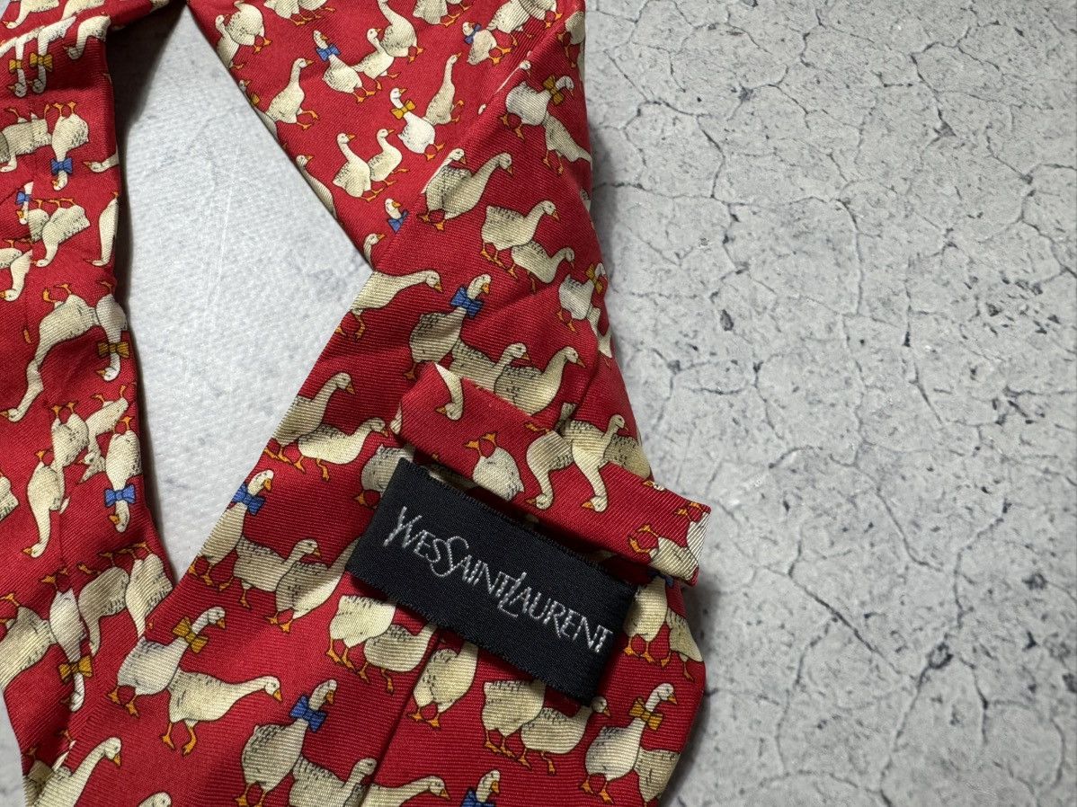 Yves Saint Laurent Yves Saint Laurent YSL Logo Luxury Silk Tie Vintage Size ONE SIZE - 5 Thumbnail