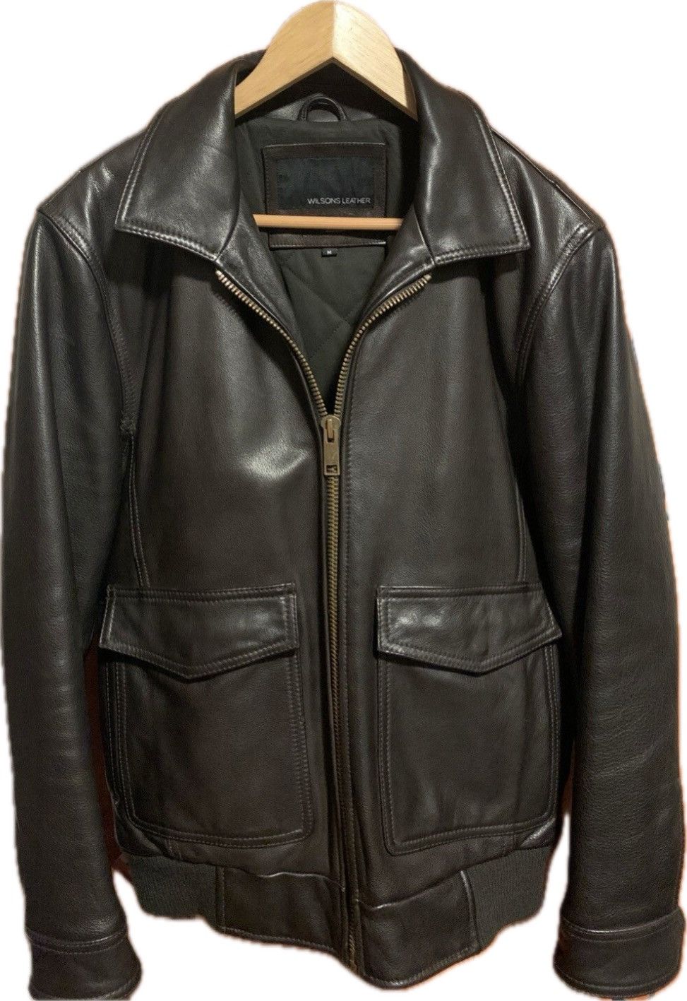 Men's Vintage Bomber Leather Jacket Wilson Leather