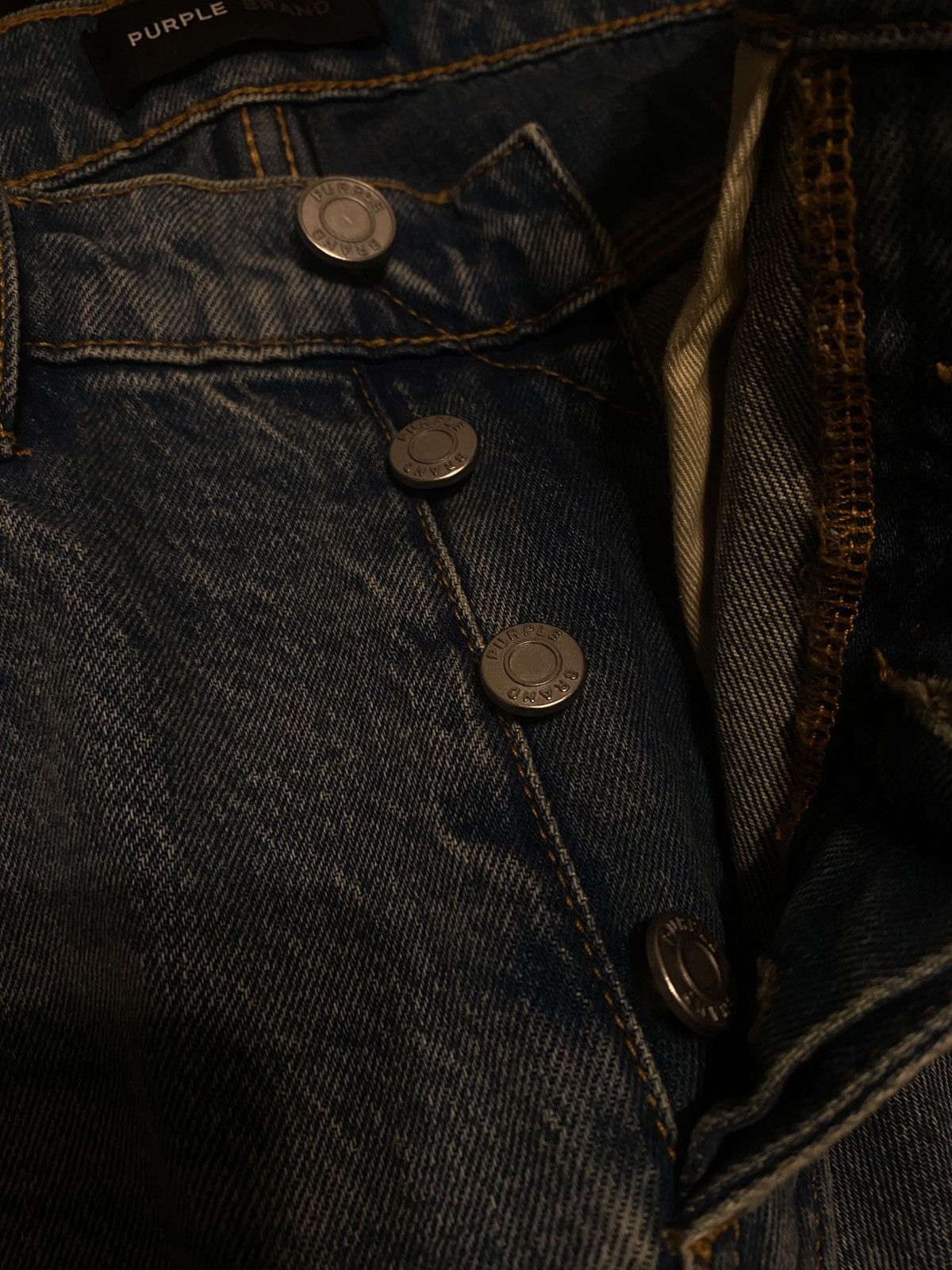 Purple Brand Purple brand jeans, blue denim white splatter design Size US 30 / EU 46 - 5 Thumbnail