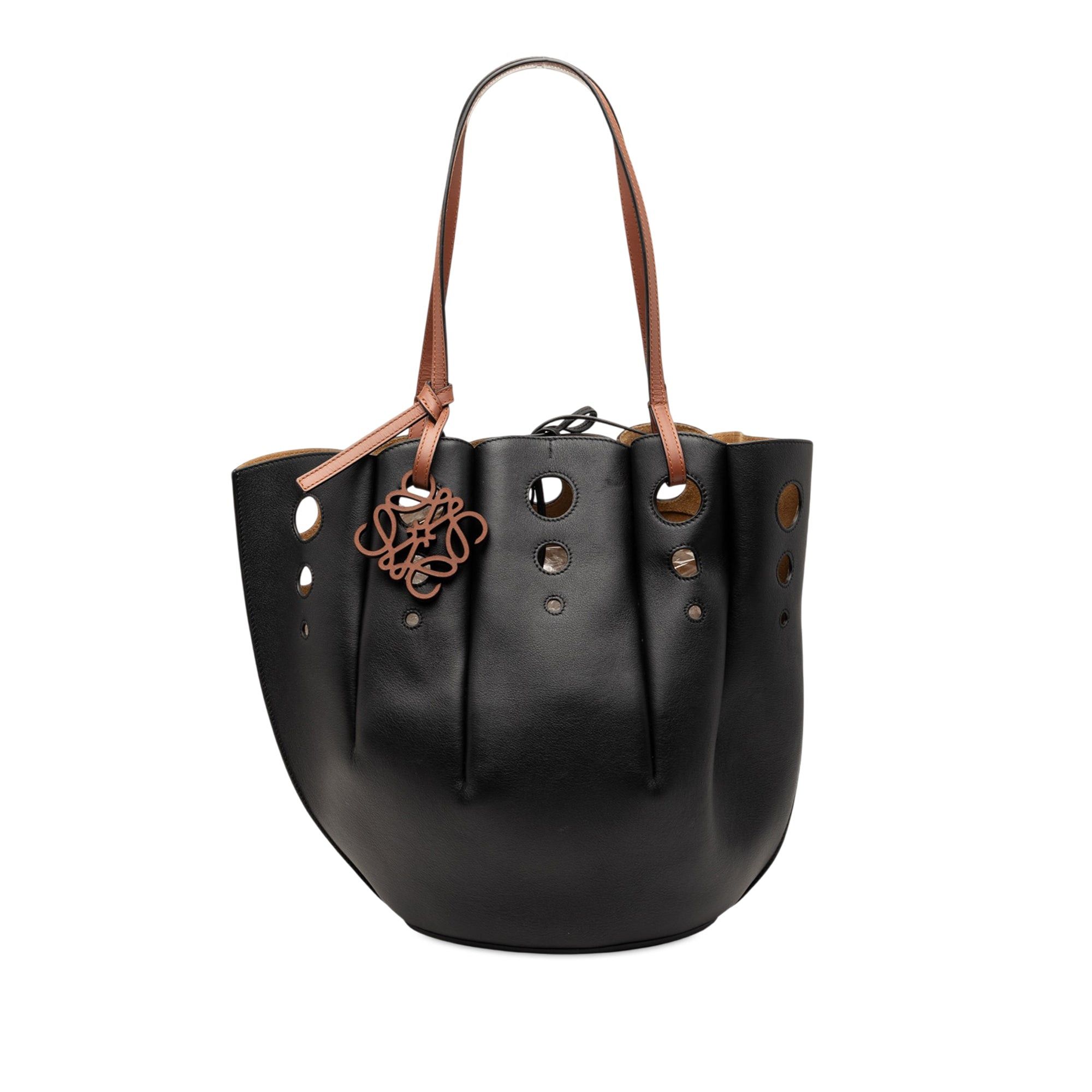 Loewe Paulas Ibiza Perforated Leather Shell Basket Tote Size ONE SIZE - 1 Thumbnail