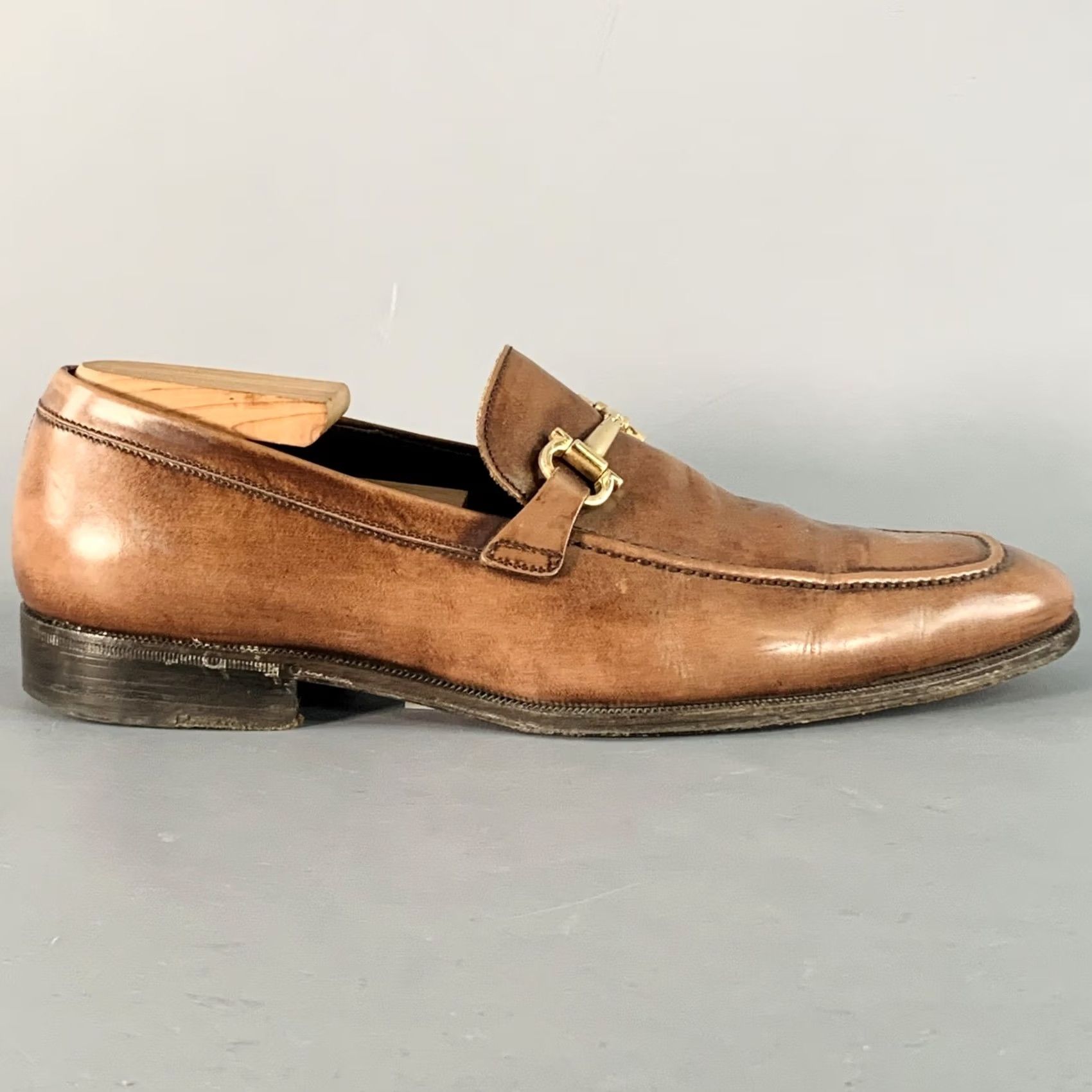 Salvatore Ferragamo SALVATORE FERRAGAMO Horsebit Loafers Brown Leather Gold Size 7 Size US 7 / EU 40 - 2 Thumbnail