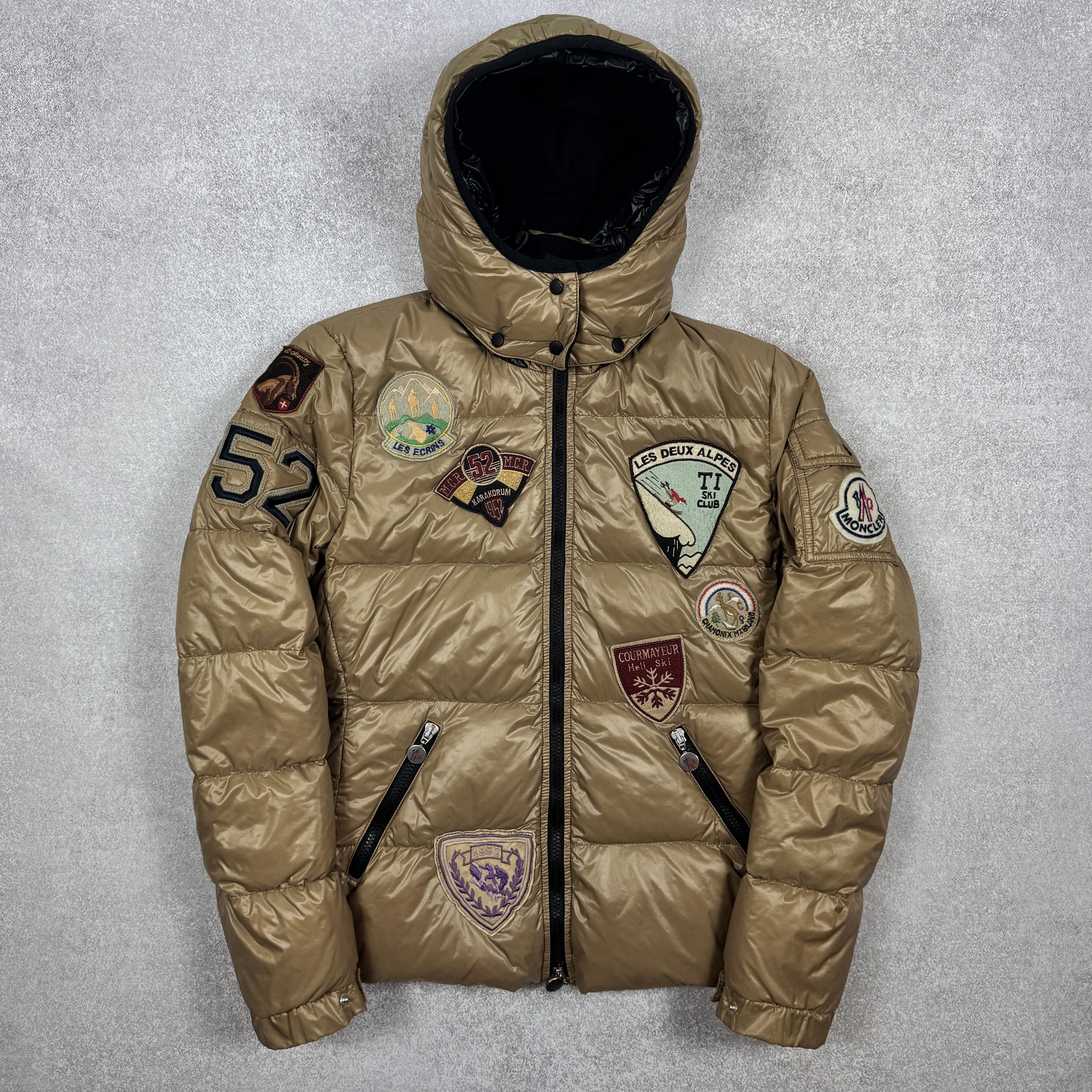 Moncler MONCLER Badia Womens Brown Big Logo Down Jacket | Grailed
