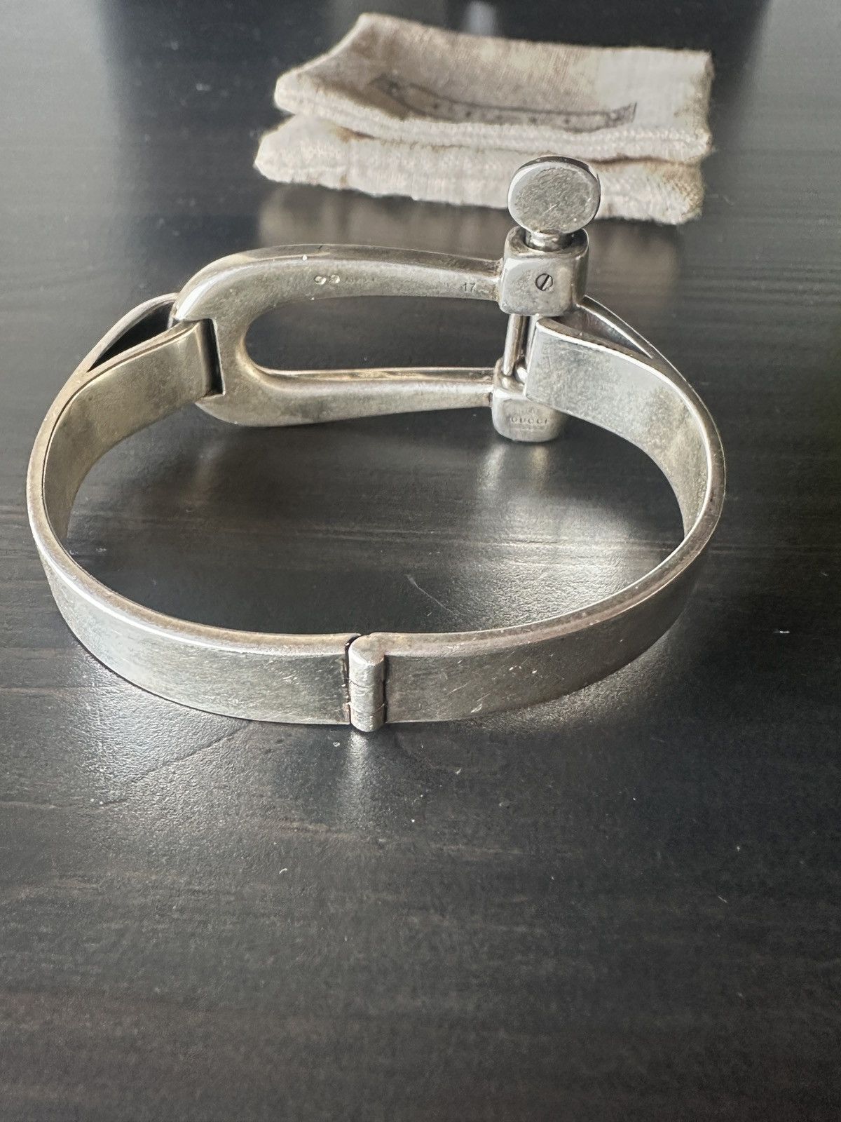 Gucci GUCCI Horsebit Bangle Bracelet 7" Sterling Silver 925 Auth Size ONE SIZE - 7 Thumbnail