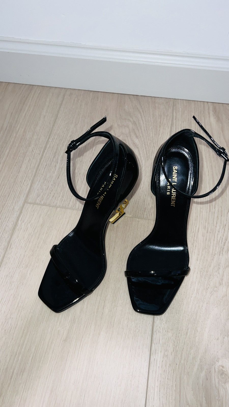 Yves Saint Laurent SAINT LAURENT Opyum embellished patent-leather sandals 38.5 Size US 8.5 / IT 38.5 - 15 Thumbnail