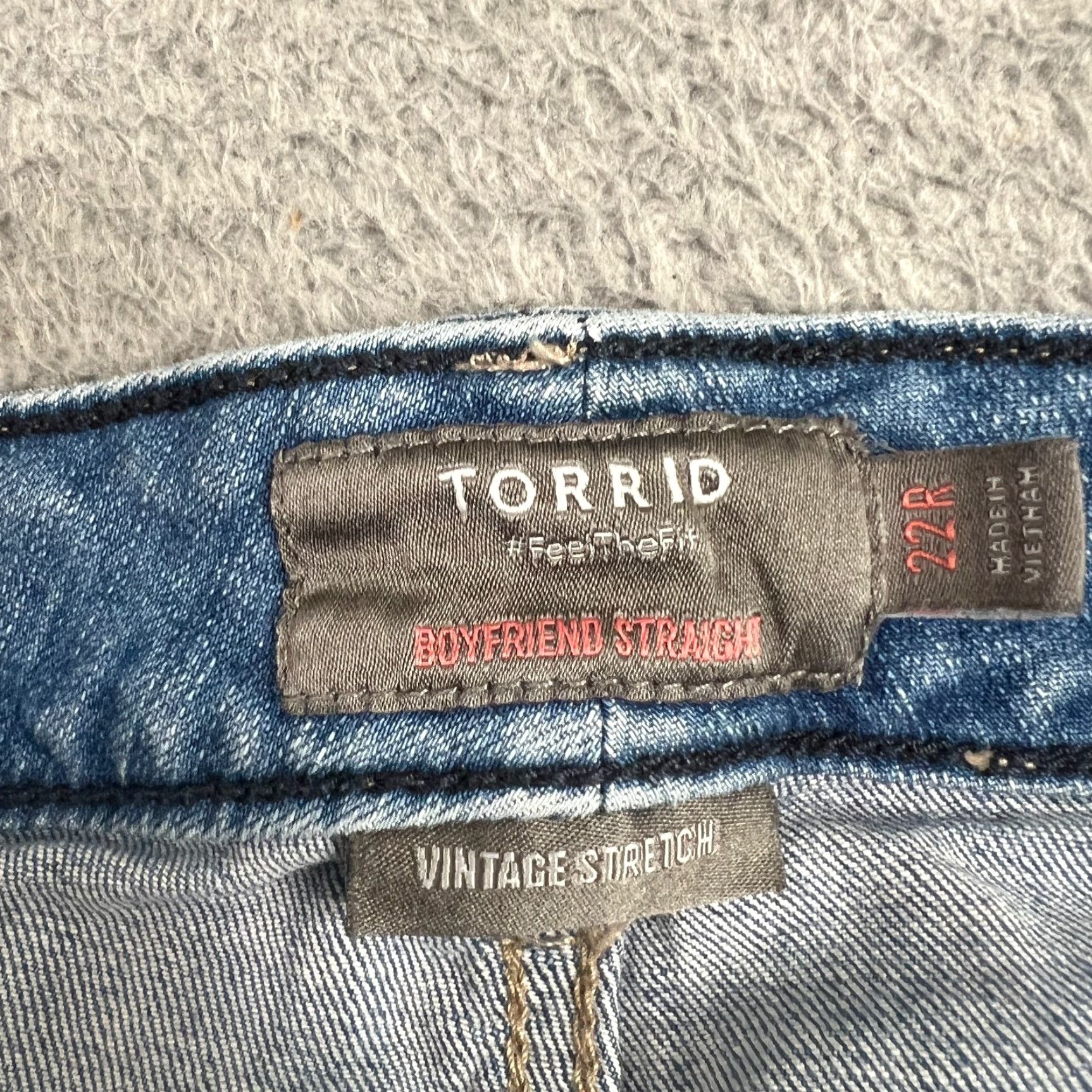 Torrid Torrid Women's Plus Size 22 Boyfriend Straight Jeans Blue Cotton Blend Zip Size 40" / US 18 - 7 Thumbnail
